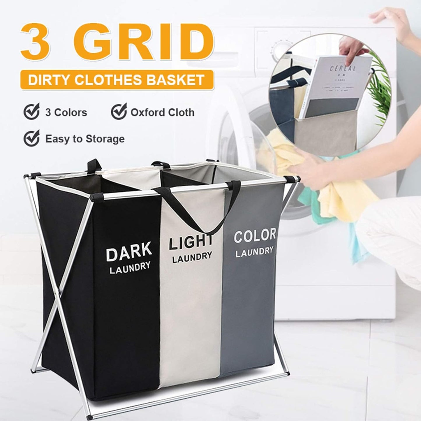 Multi-Section Laundry Basket