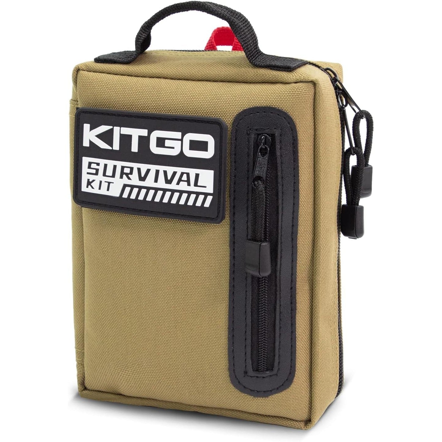 Kitgo Camping Survival Kit First Aid 101 Piece MOLLE Pouches Tactical Backpack Emergency Survival Gear Tool for Hunting Hiking Outdoor Adventure Fishing Travel Military Tropical Storms(Khaki)