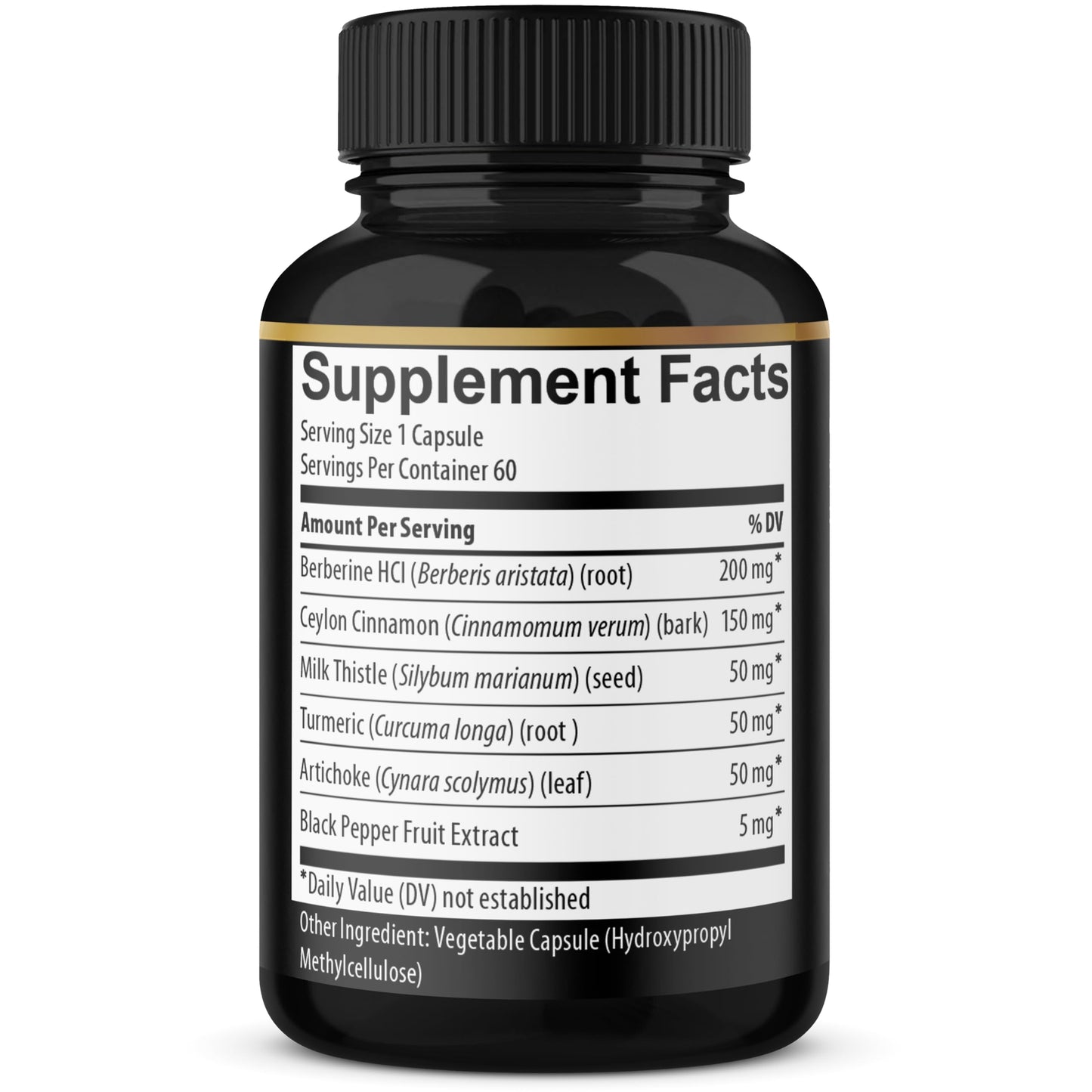 (3 Packs) Berberine Supplement Plus Ceylon Cinnamon, Milk Thistle, Turmeric, Artichoke Leaf, Black Peppe - 6 Month Supply - 180 Capsules Total - Medaid International