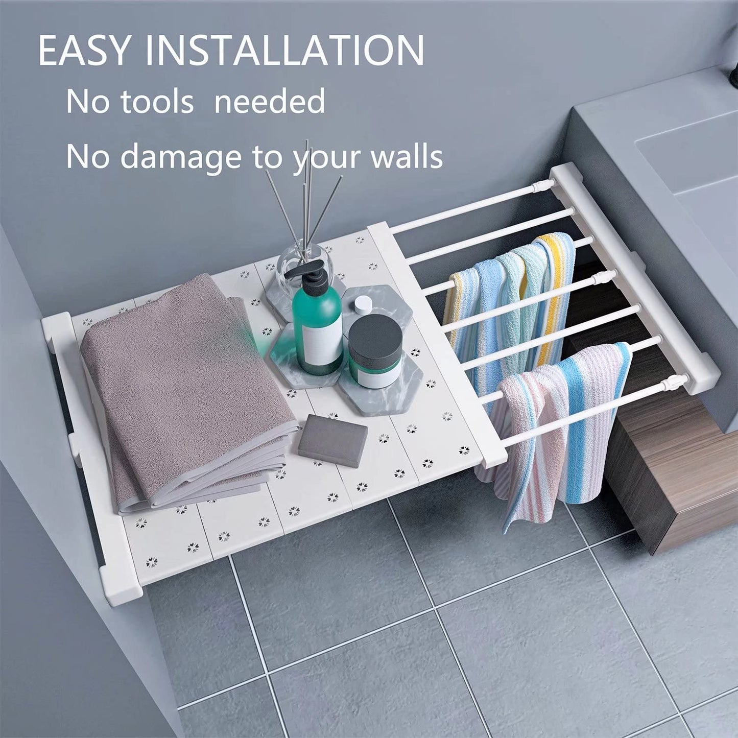 Adjustable Tension Shelf Divider فاصل رف قابل للتعديل بالضغط
