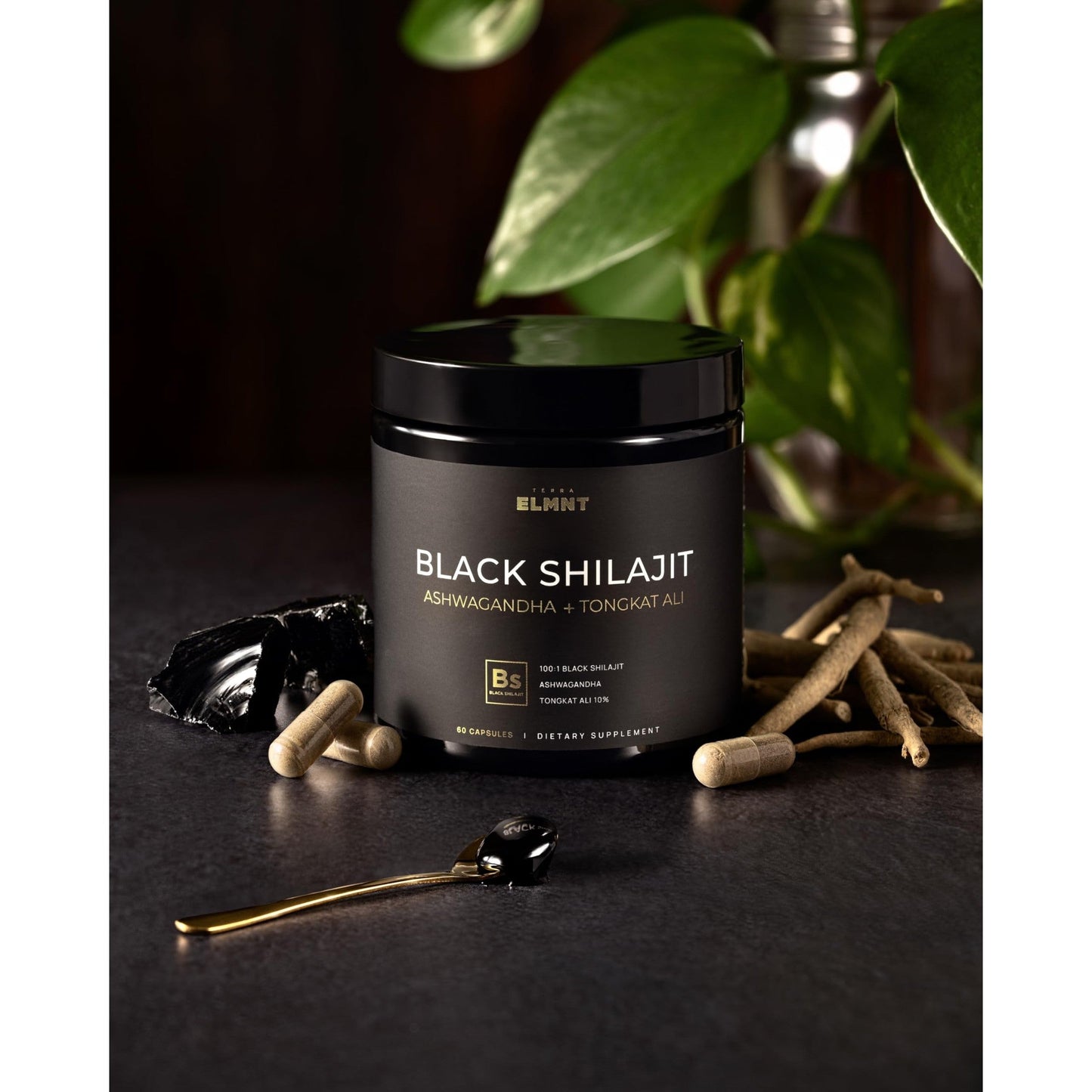 103,800mg Black Shilajit for Men 100x Strength w. Ashwagandha & Tongkat Ali 10% Extract - Ultra Pure Himalayan Shilajit Capsules 60% Fulvic Acid - Energy, Stamina & Performance Mens Health Supplement - Medaid International