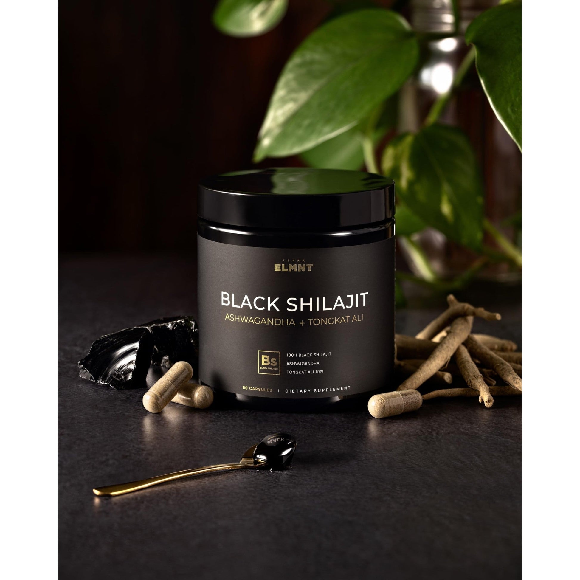 103,800mg Black Shilajit for Men 100x Strength w. Ashwagandha & Tongkat Ali 10% Extract - Ultra Pure Himalayan Shilajit Capsules 60% Fulvic Acid - Energy, Stamina & Performance Mens Health Supplement - Medaid International