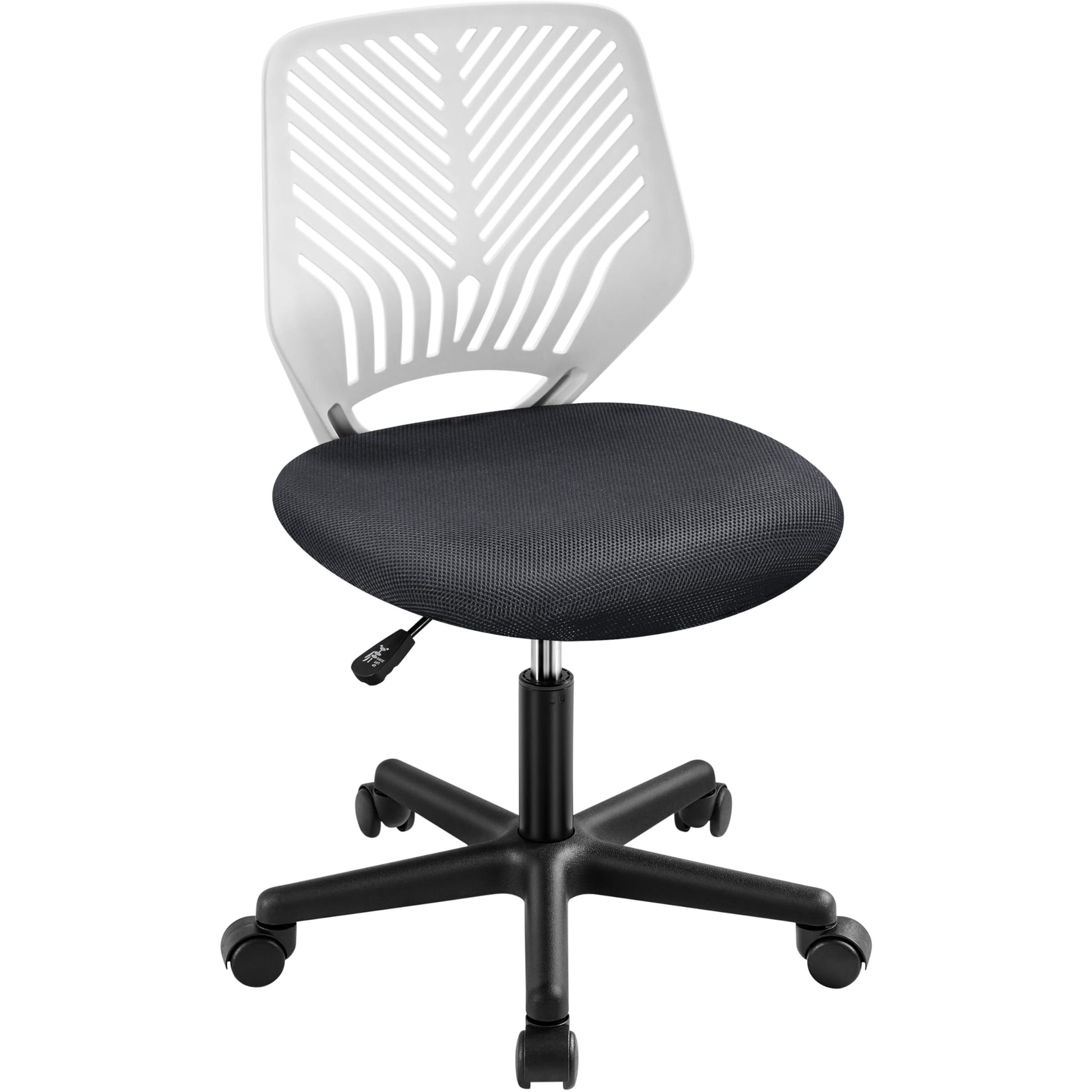 Yaheetech Students Cute Desk Chair Low-Back Armless Study Chair w/Lumbar Support Adjustable Swivel Chair in Home Bedroom School, Dark Gray - Medaid International