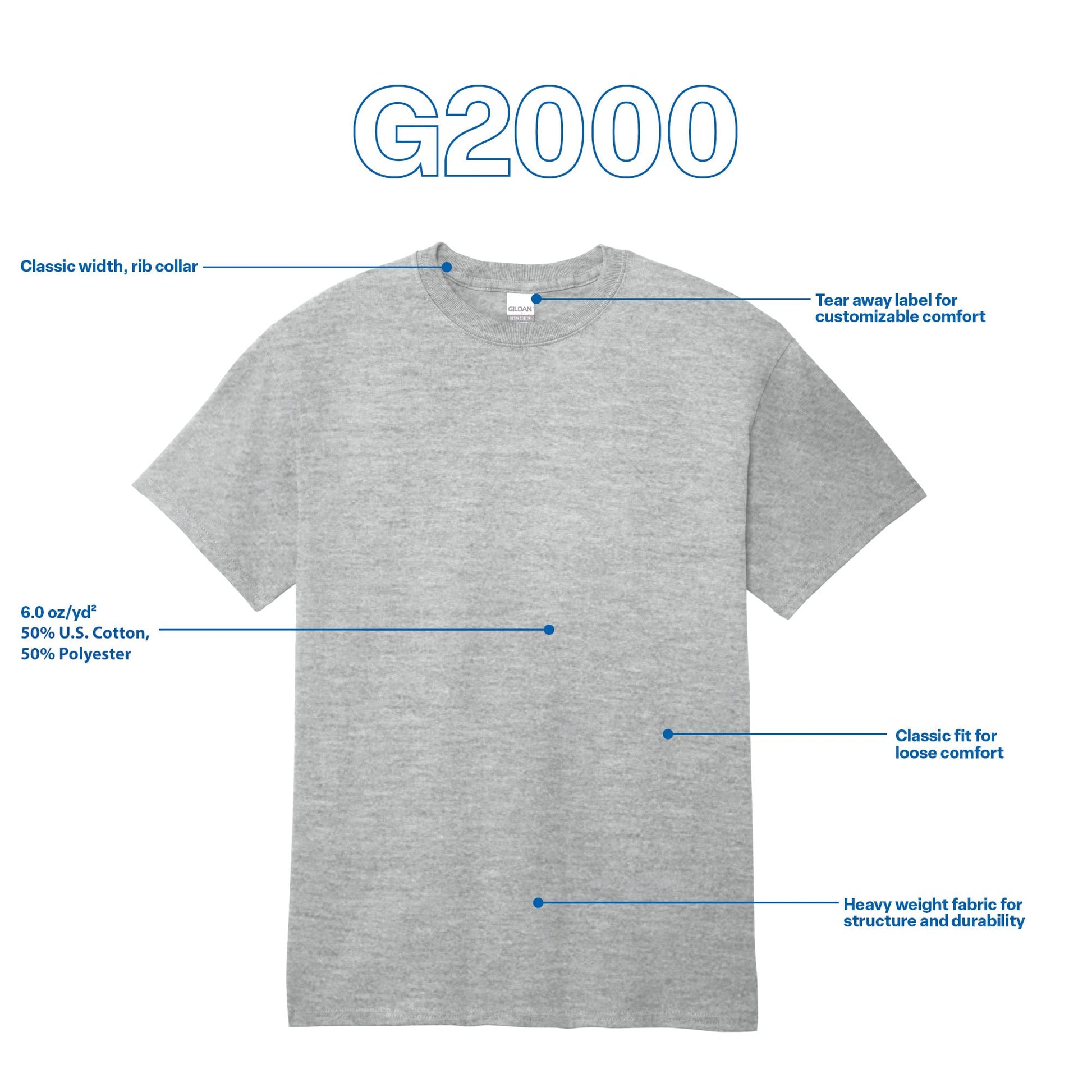 Gildan Adult Ultra Cotton T-Shirt, Style G2000, Multipack, Safety Orange (2-Pack), Large - Medaid International