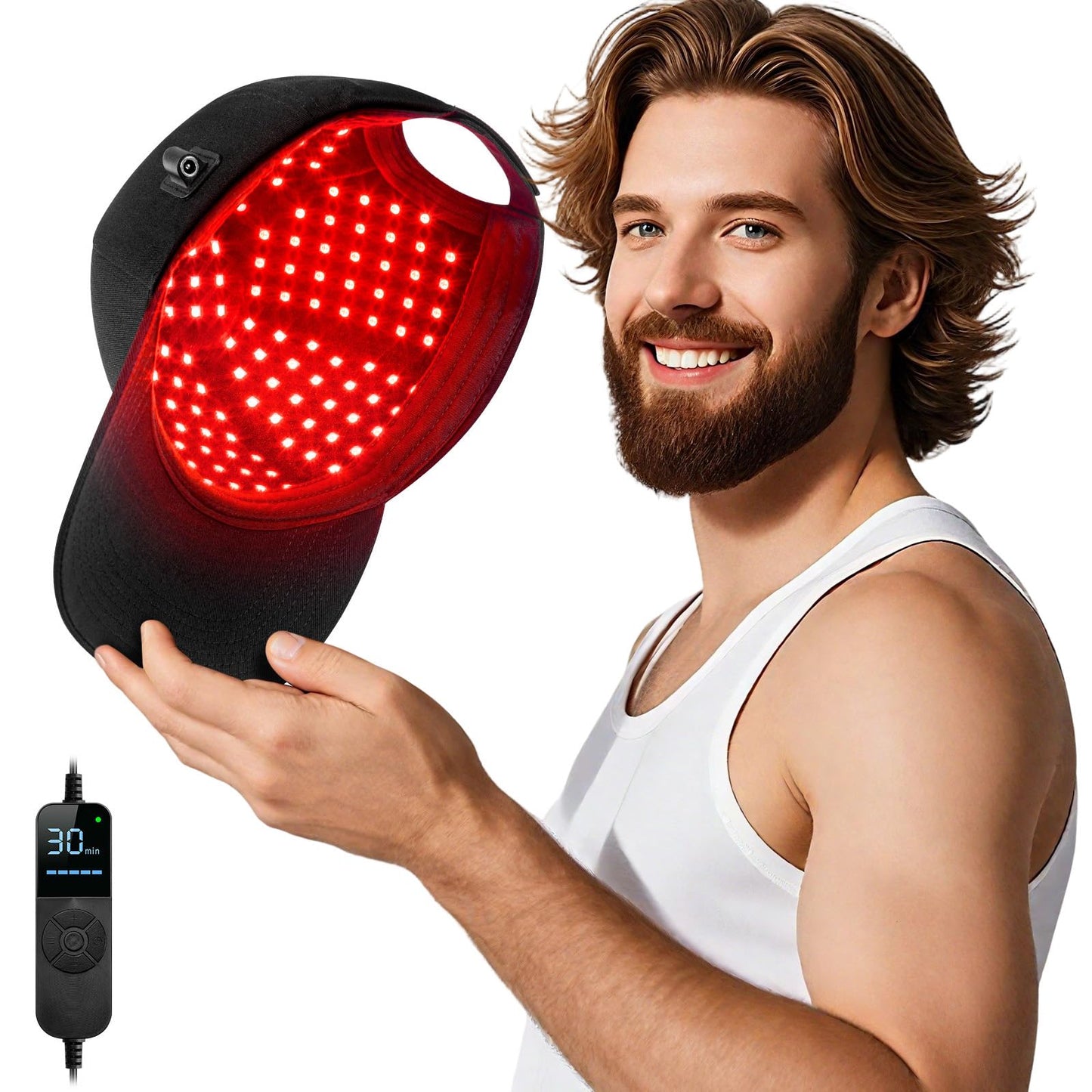 Laser Hair Growth Cap，Red Light theray for Hair, Deep Black Cap - Medaid International
