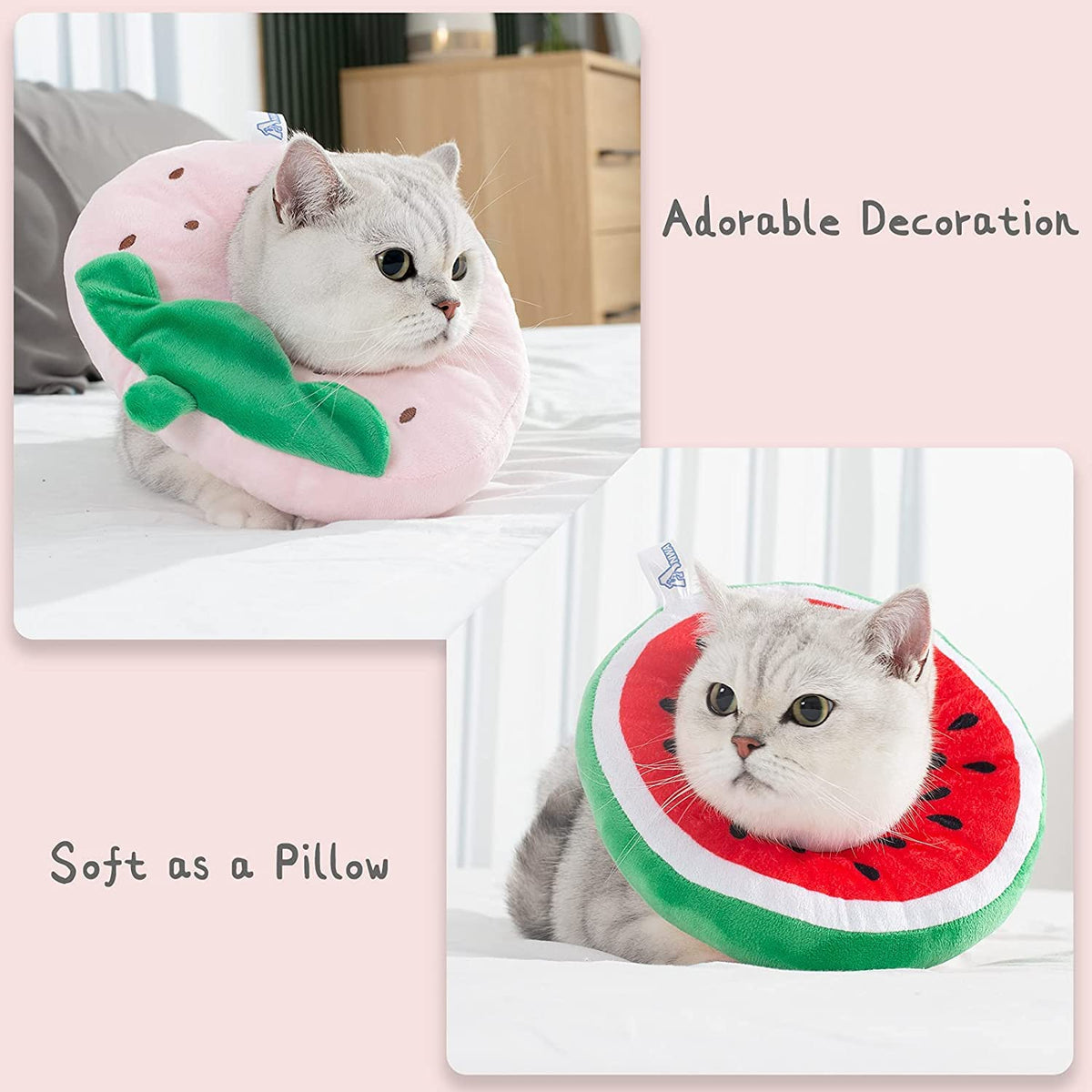 Kastwave Adjustable Cat Recovery Collar, Cute Cone Collar Soft, Cones After Surgery For Kittens (Large)