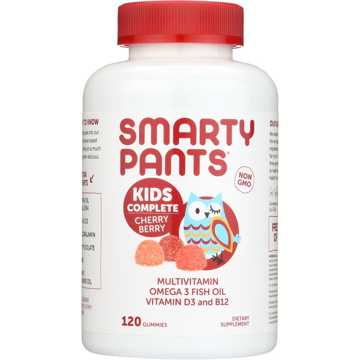 SmartyPants Kids Multivitamin Gummies: Omega 3 Fish Oil (EPA/DHA), Vitamin D3, C, Vitamin B12, B6, Vitamin A, K & Zinc - 120 Count (30 Day Supply)
