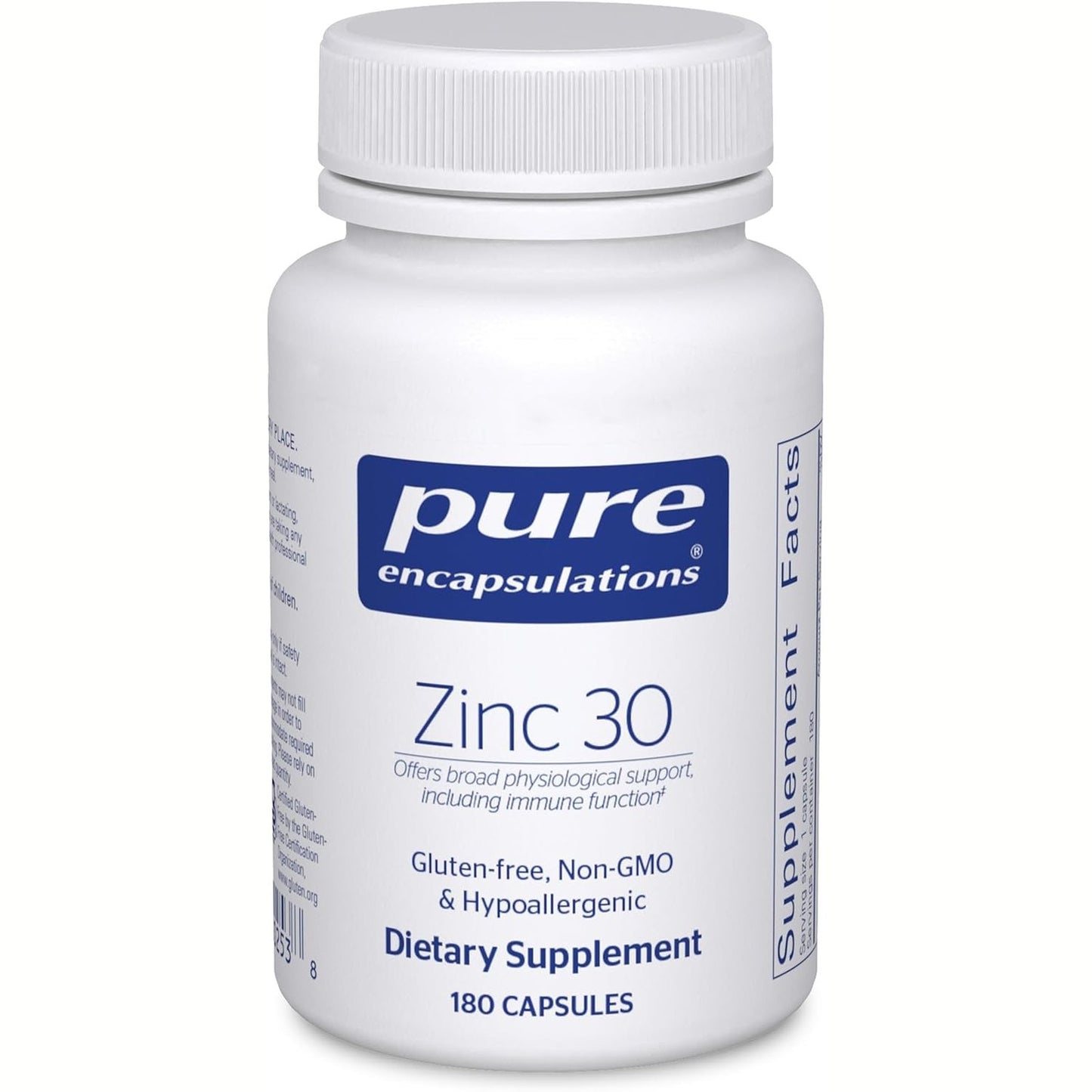 Pure Encapsulations Zinc 30 mg - Supplement for Immune System Support, Growth and Development, and Wound Healing* - with Zinc Picolinate 30 mg - 180 Capsules - Medaid International