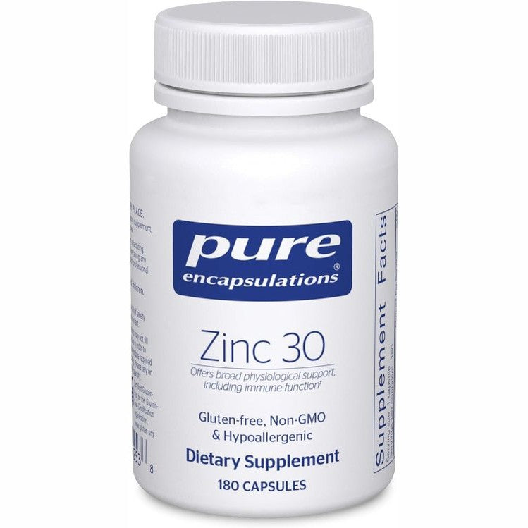 Pure Encapsulations Zinc 30 mg - Supplement for Immune System Support, Growth and Development, and Wound Healing* - with Zinc Picolinate 30 mg - 180 Capsules - Medaid International