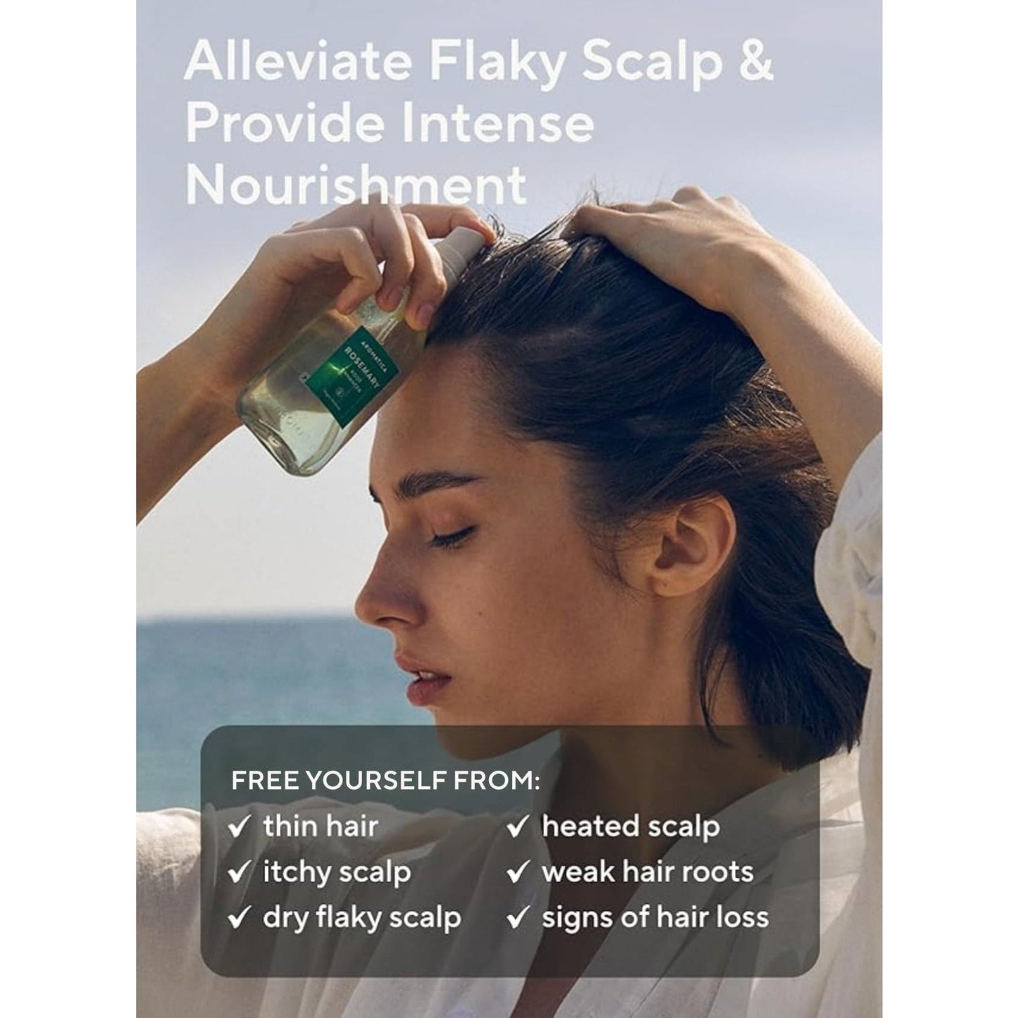 AROMATICA Root Enhancer Rosemary Water Spray for Hair Growth – Korean Hair Care Oil for Scalp Detox – Flaky & Itchy & Dry Scalp Treatment – Free from Sulfate, Silicone, and Paraben (3.38oz) - Medaid International