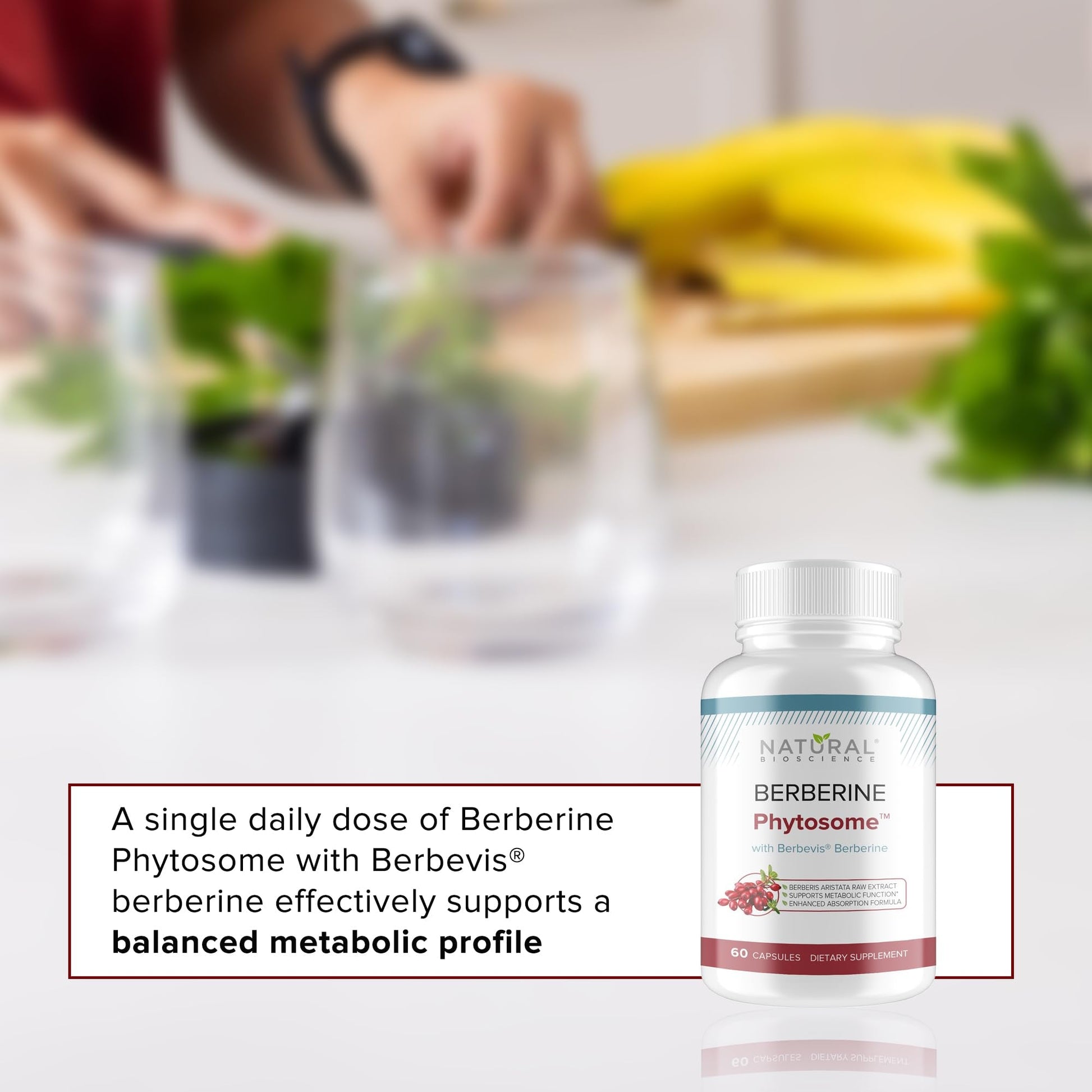 Berberine Phytosome with Berbevis, 550mg Enhanced Absorption Supplement for Metabolic Support & Heart Health, Highly Bioavailable Berberine Complex, Gluten-Free, Non-GMO, 60 Vegetarian Capsules - Medaid International