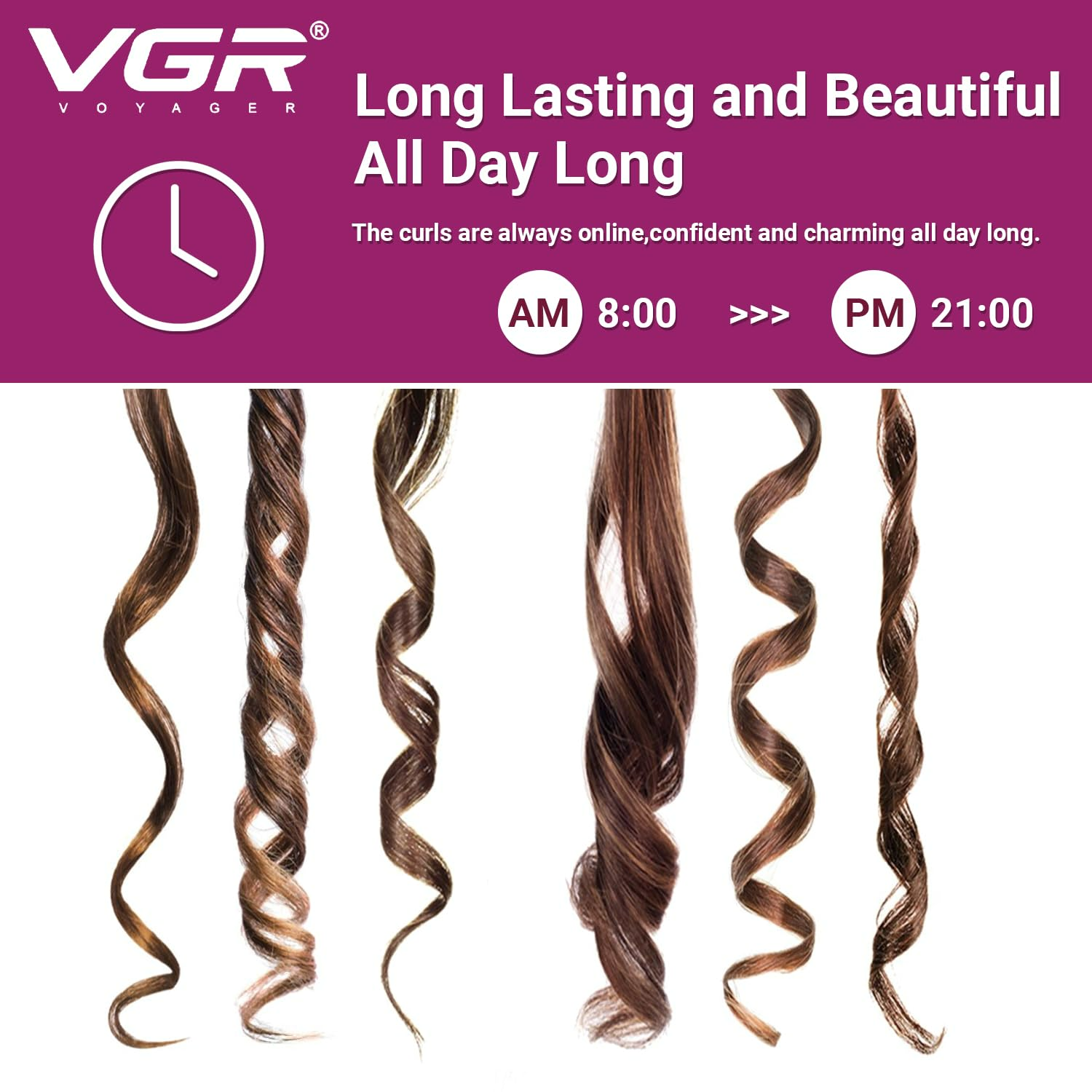 VGR V597, Professional Wavy Hair 5 Barrels Curling Iron - Medaid International