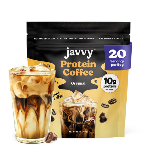 Original Protein Iced Coffee - Premium Whey Protein & Instant Iced Coffees - 100% Natural Cold Brew Coffee - Zero Artificial Flavors & Sweeteners, 80 mg Caffeine Per Serving, 0g of Sugar, 20 Servings - Medaid International
