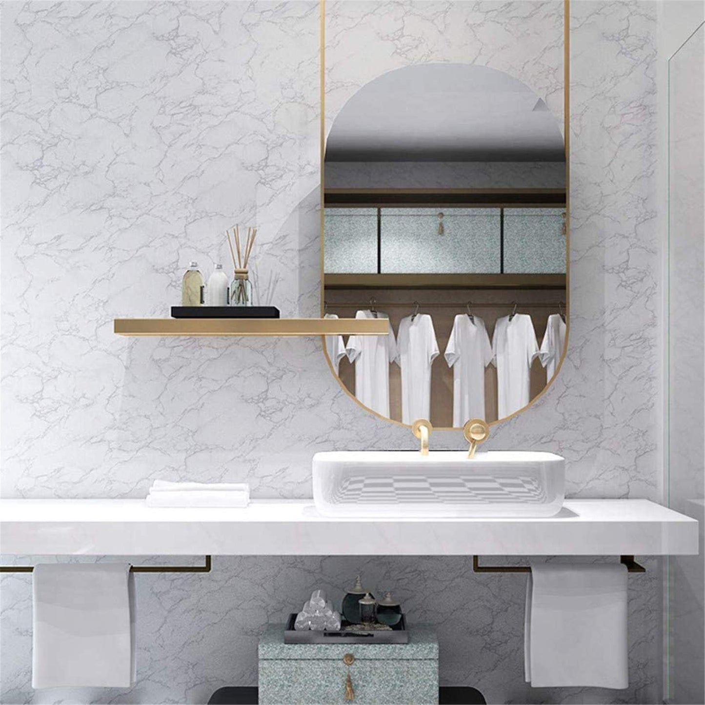 Yancorp White Gray Contact Paper Marble Wallpaper Peel and Stick Countertops Backsplash for Kitchen Waterproof Renter Friendly Wallpaper Papel Tapiz para Pared (11.8"X120") - Medaid International