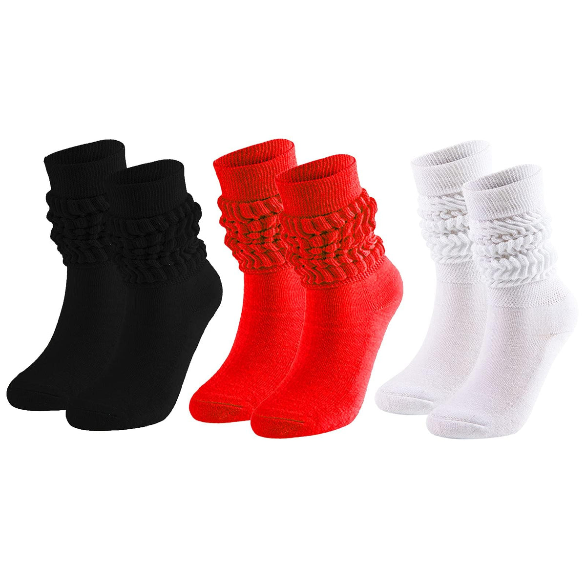 Slouch Socks Women Knee High Scrunch Socks for Women Pack of 3