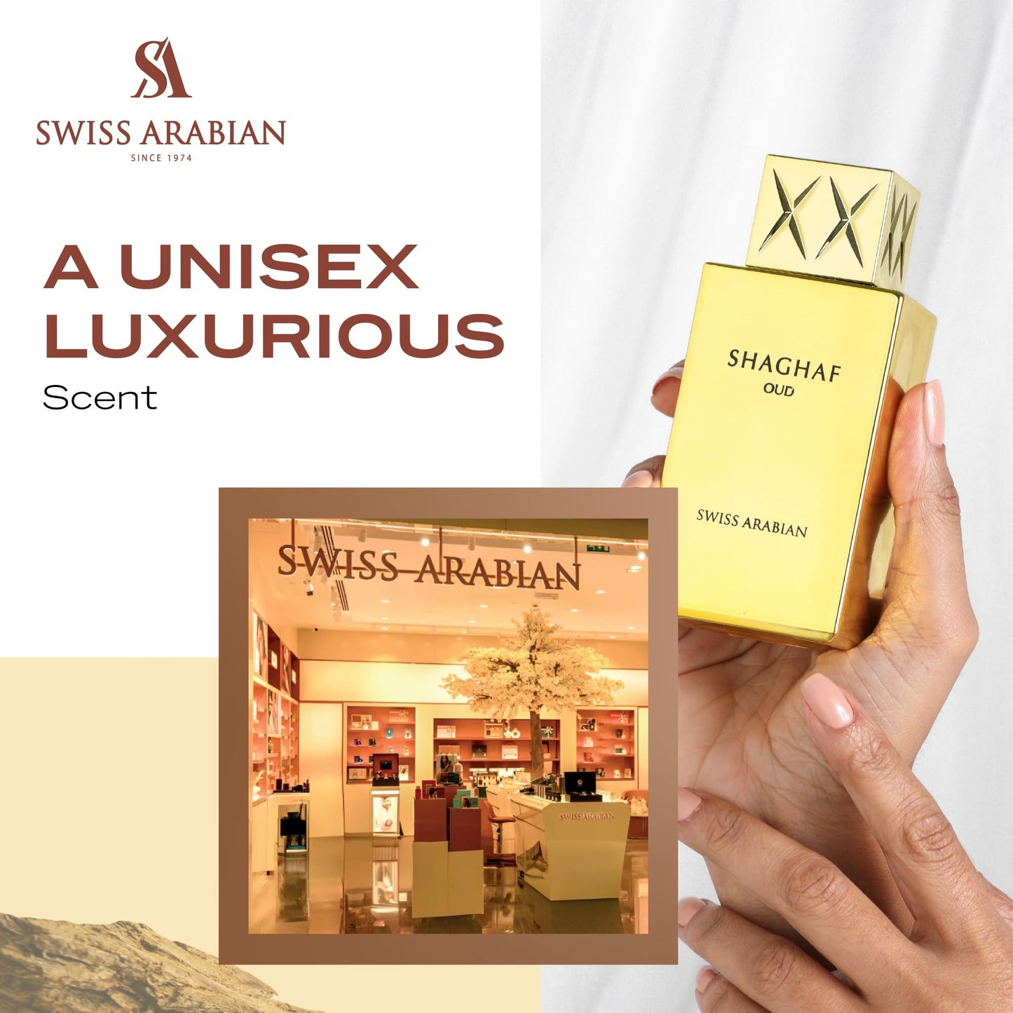 Swiss Arabian Shaghaf Oud - Luxury Products From Dubai - Long Lasting, Addictive Personal EDP Spray Fragrance - Seductive Signature Aroma - 2.5 Oz - Medaid International