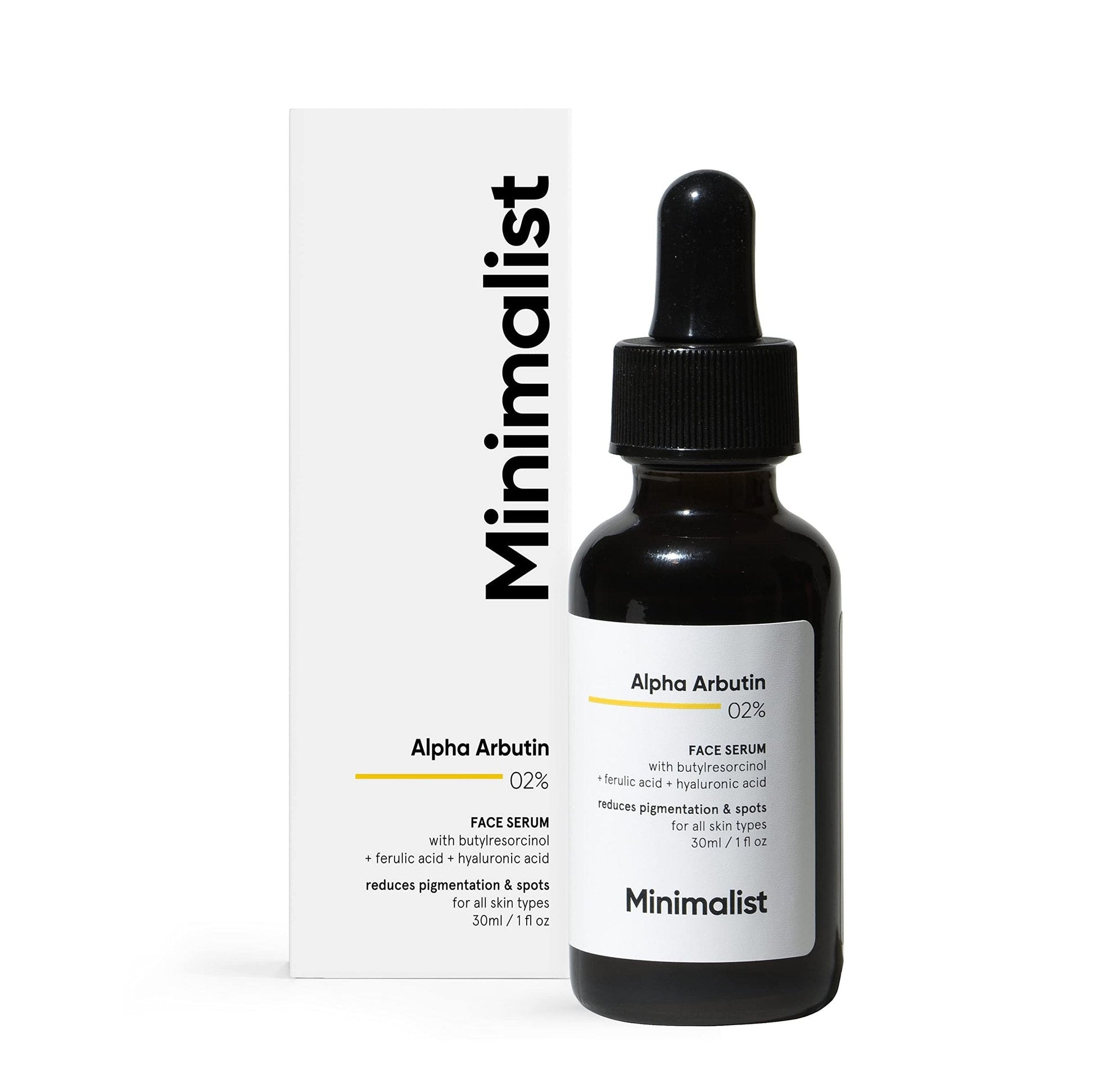 Minimalist 2% Alpha Arbutin Serum for Removing Pigmentation, Acne Marks, Dark Spots, Tanning & Blemishes | For Brighter & Even Tone | For Women & Men | 1 Fl Oz / 30 ml - Medaid International