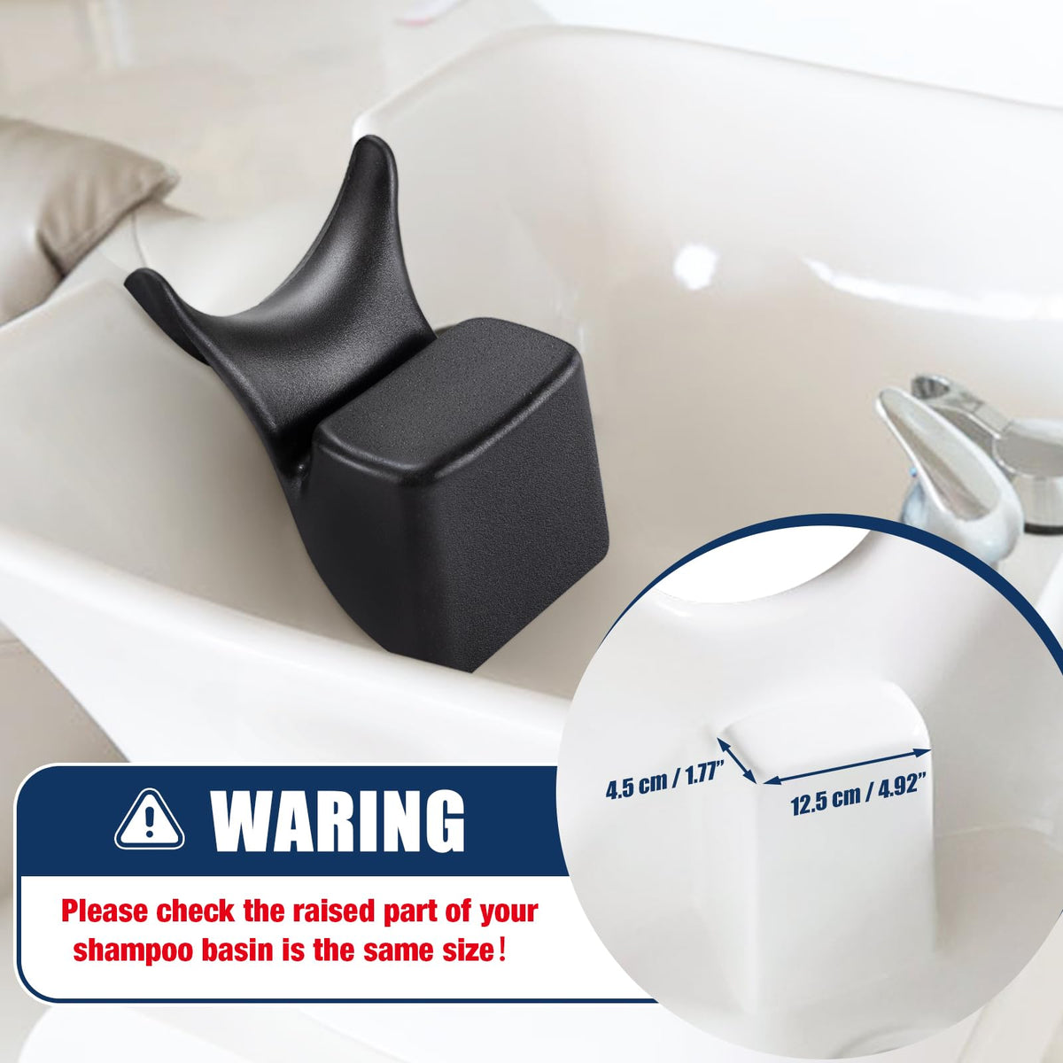 KASTWAVE Salon Sink Neck Rest, Soft Silicone Shampoo Bowl Cushion, Comfortable Neck Support for Hair Salon Washing Sink Basin, Relaxing Hair Spa Experience (Black 2)