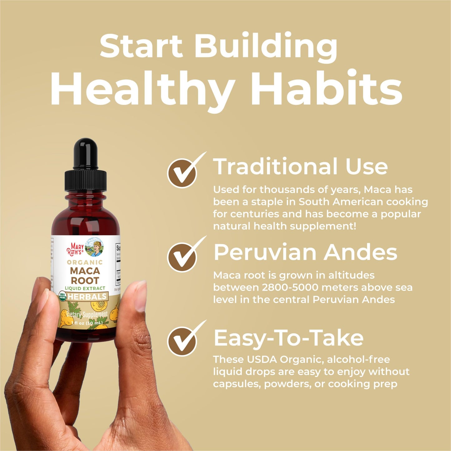 MaryRuth’s USDA Organic Maca Root Liquid Drops | Vegan | Non-GMO | Gluten Free | Alcohol Free | 1 Fl Oz - Medaid International