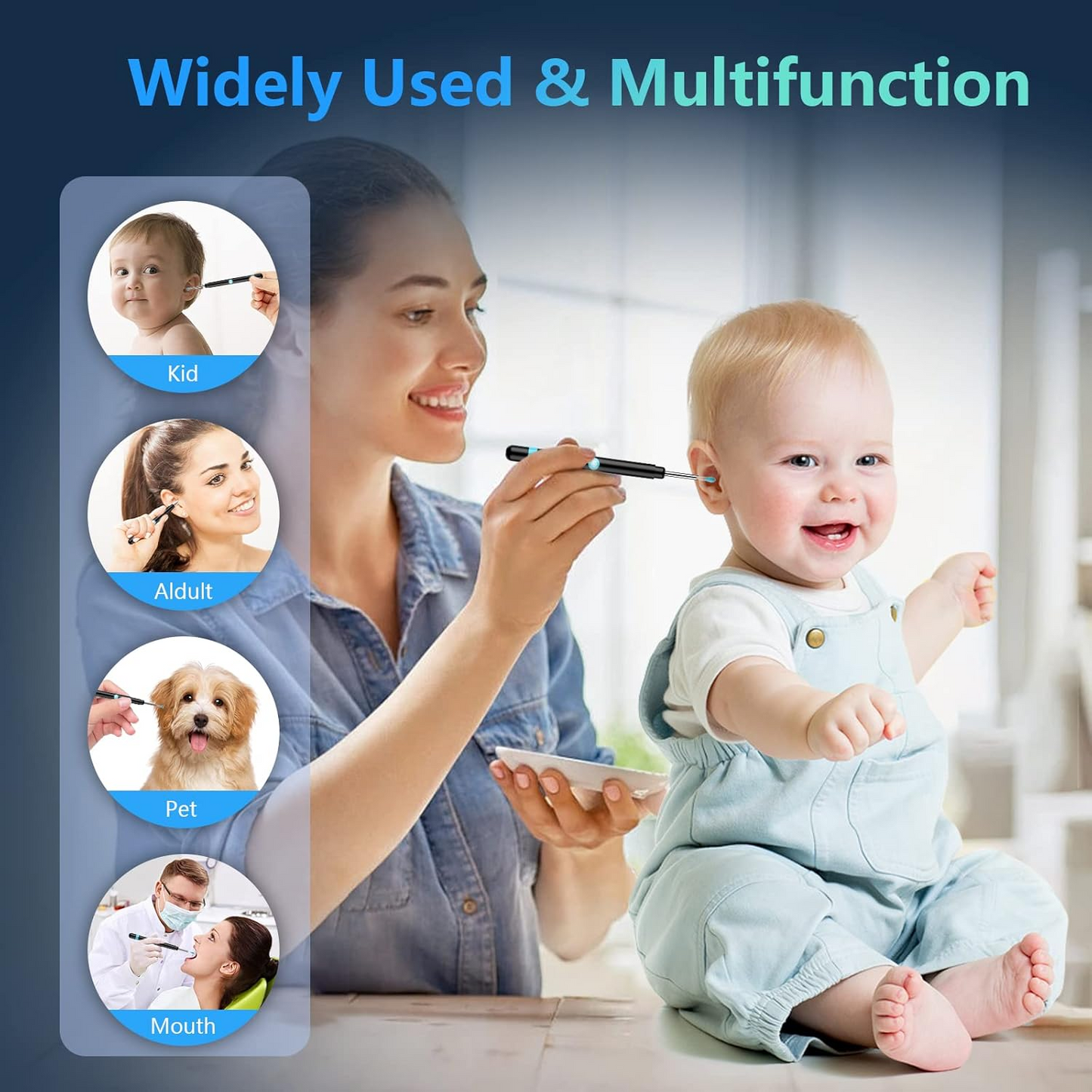 White Ear Wax Removal Tool with Camera – HD Ear Cleaner with 6 LED Lights - Medaid International