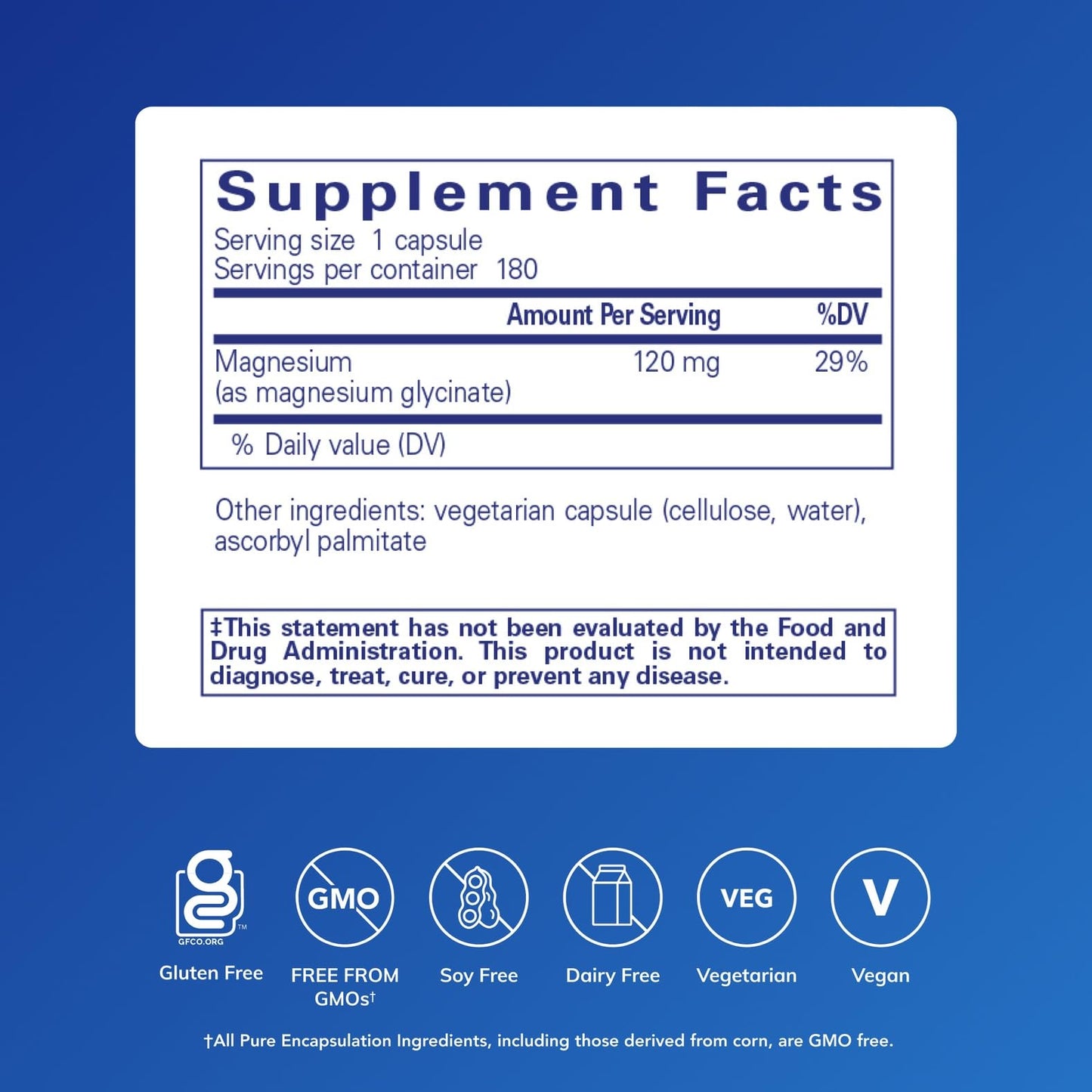 Pure Encapsulations Magnesium (Glycinate) - Supplement to Support Stress Relief, Sleep, Heart Health, Nerves, Muscles, and Metabolism* - with Magnesium Glycinate - 180 Capsules - Medaid International
