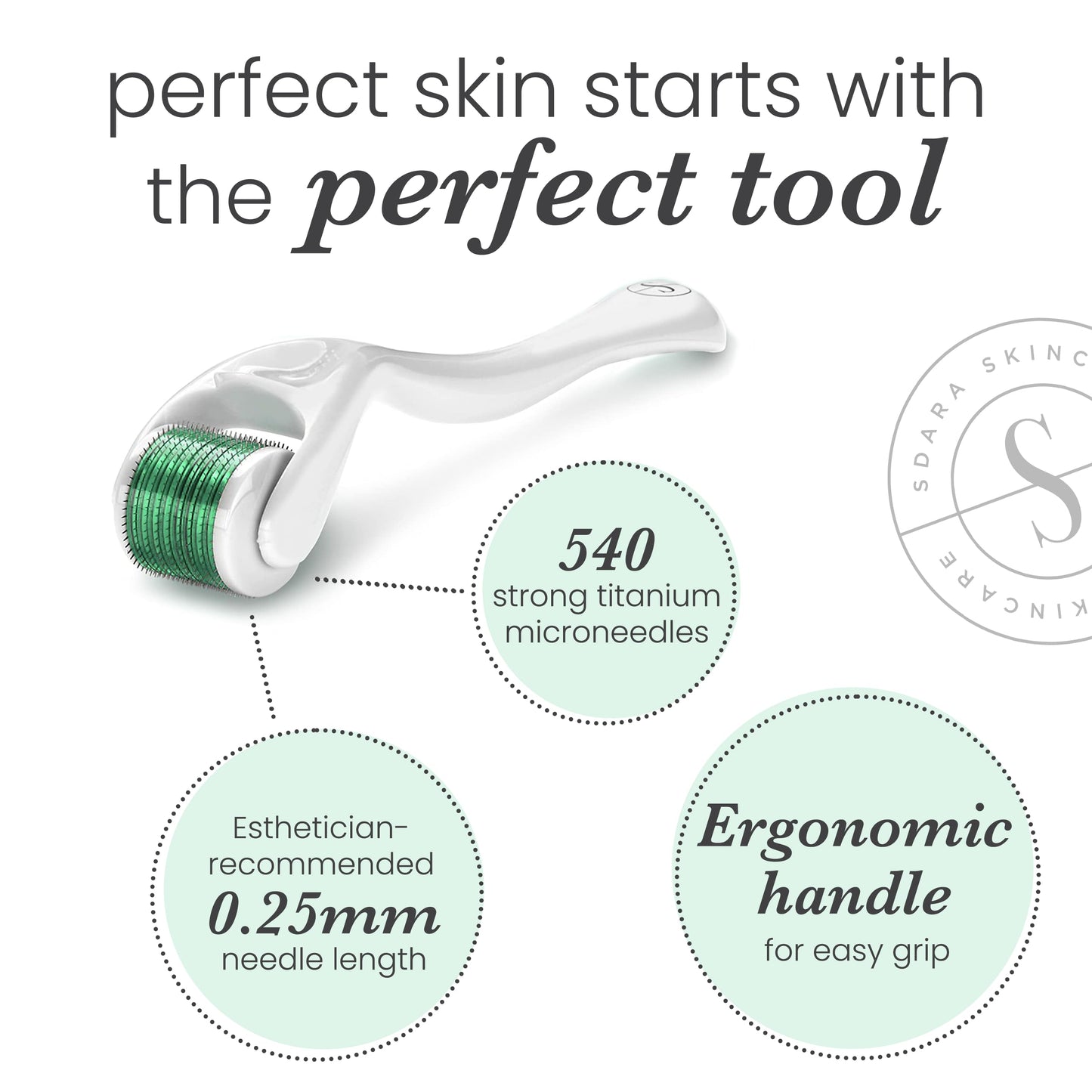Sdara Skincare Derma Roller Microneedling Roller for Face - Includes Free Storage Case (Pack of 1) Unisex - Medaid International