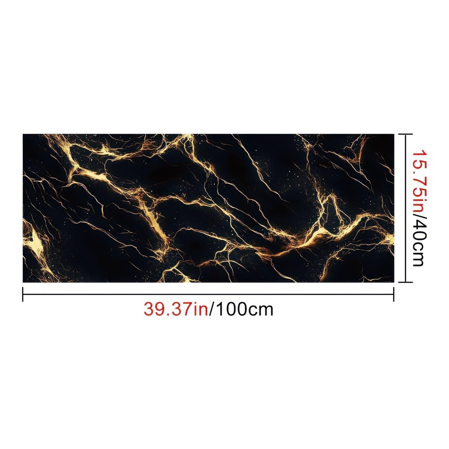HOMETITUTE Black Gold Marble Wallpaper Marble Contact Paper Vinyl Self-Adhesive Removable Counter Peel and Stick Wall Paper for Refurbishment Wall Countertop Cabinets Furniture 15.7"x39.4" - Medaid International