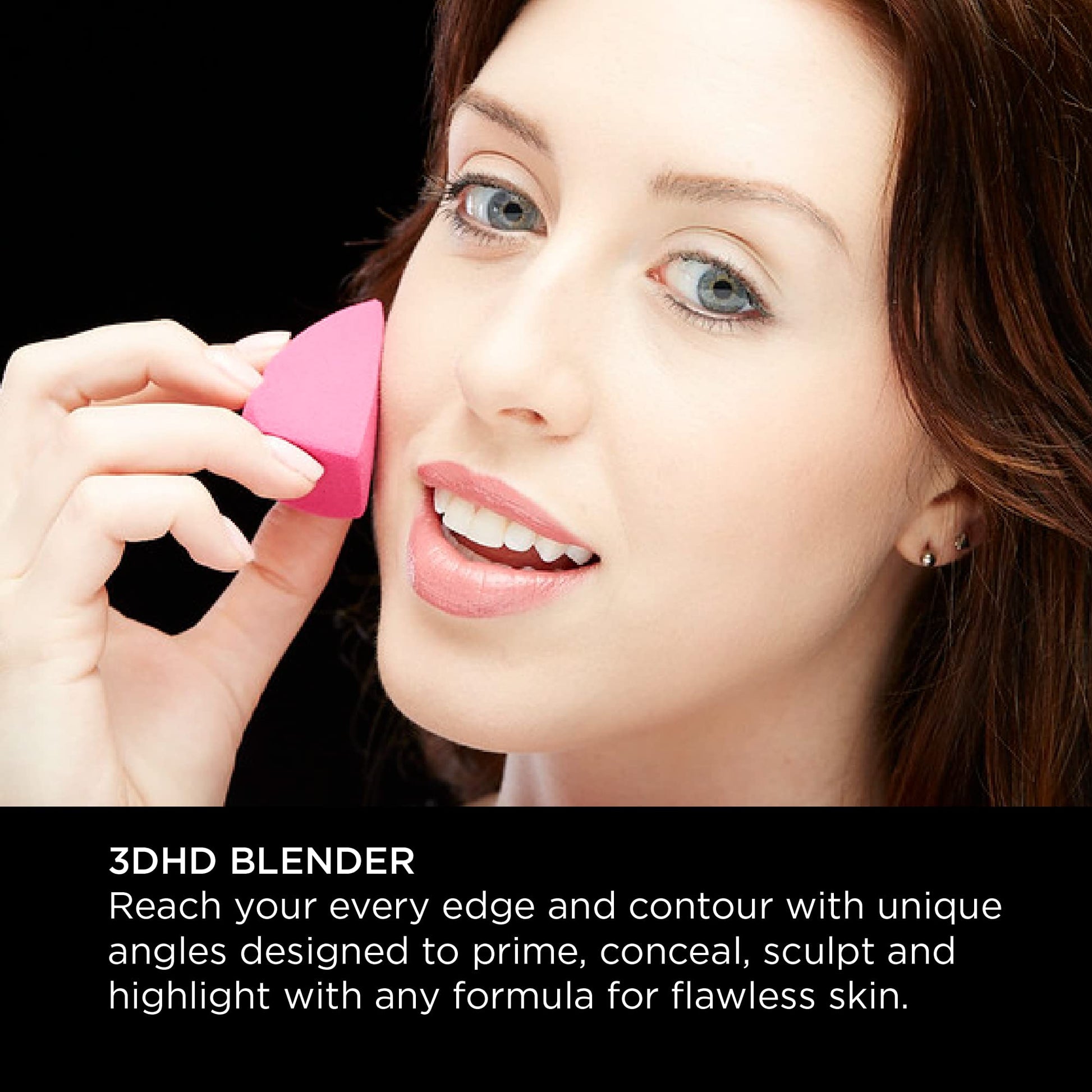 Sigma Beauty 3DHD Makeup Blender | Professional Makeup Sponge with Angled Edges | Prime, Conceal, Sculpt & Highlight | Vegan, Cruelty Free, Black - Medaid International