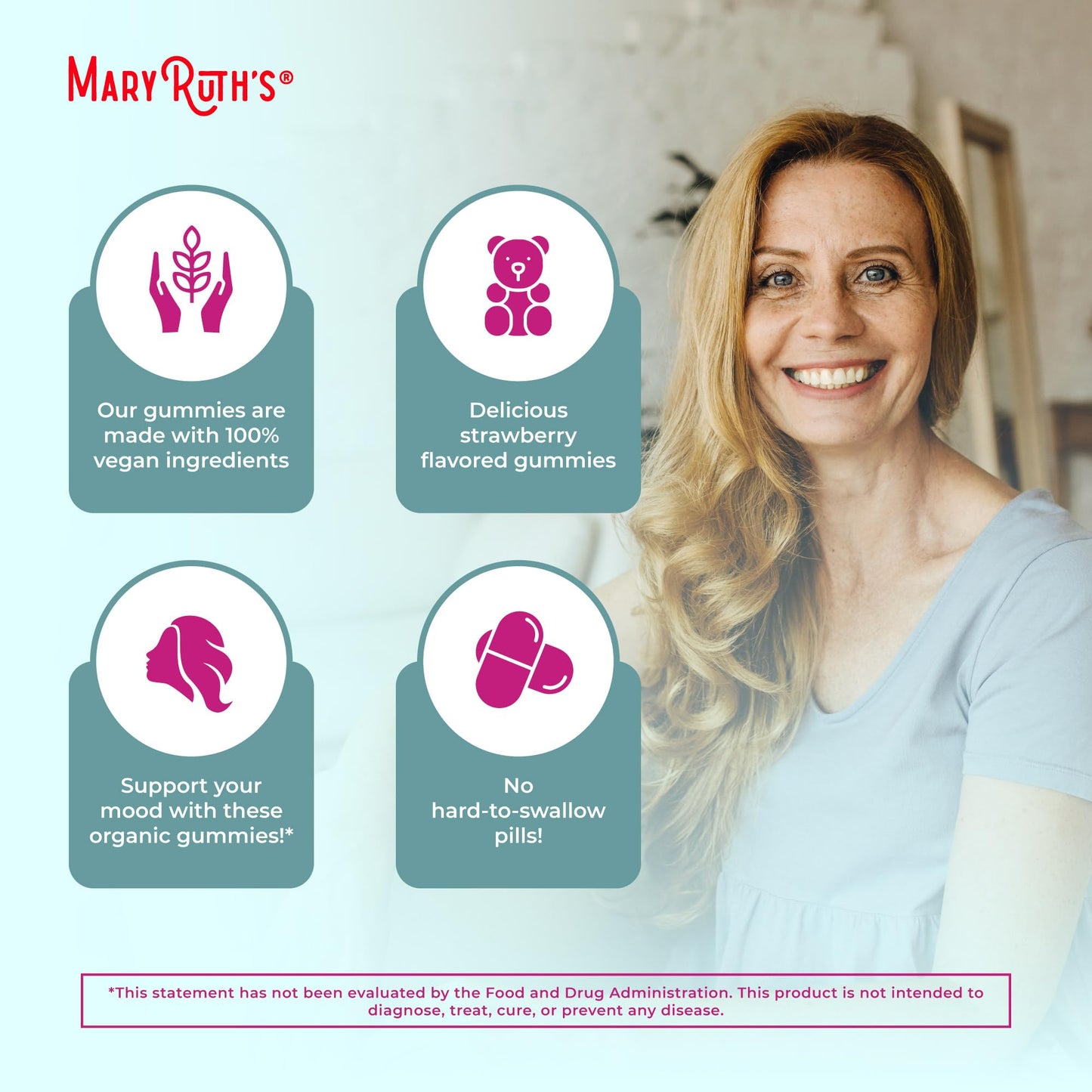 Organic Menopause Gummies by MaryRuth's | Menopause Supplements for Women | Mood Support | Hot Flash Relief | Maca Root | Black Cohosh | USDA Organic | Non-GMO | Vegan | 30 Servings - Medaid International