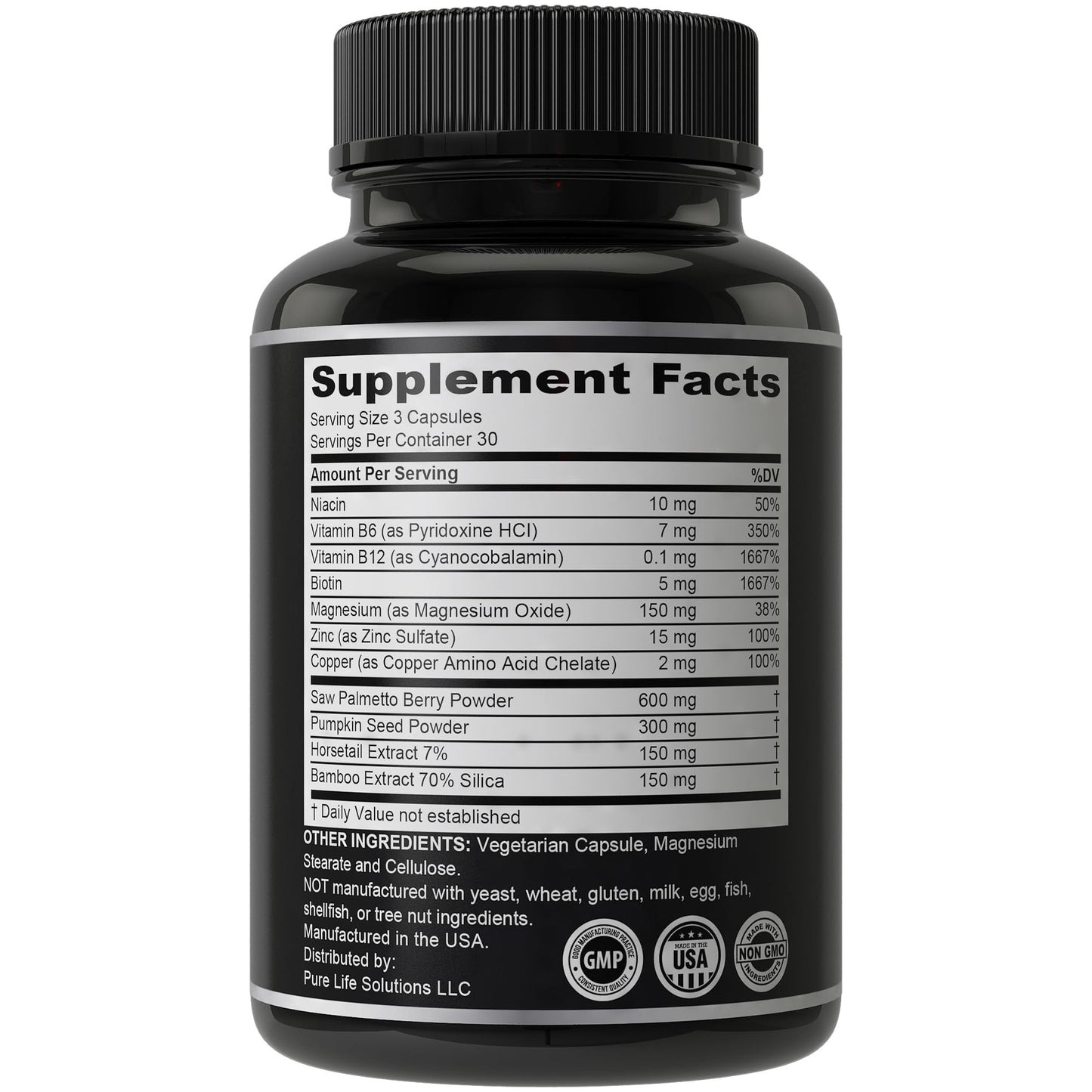 11-in-1 Vegan Hair Growth Vitamins for Thinning & Brittle Hair – Advanced Vitamin Complex with 5000mcg Biotin, Pumpkin Seed, Zinc. Supports Thicker, Healthier-Looking Scalp for Women & Men - Medaid International
