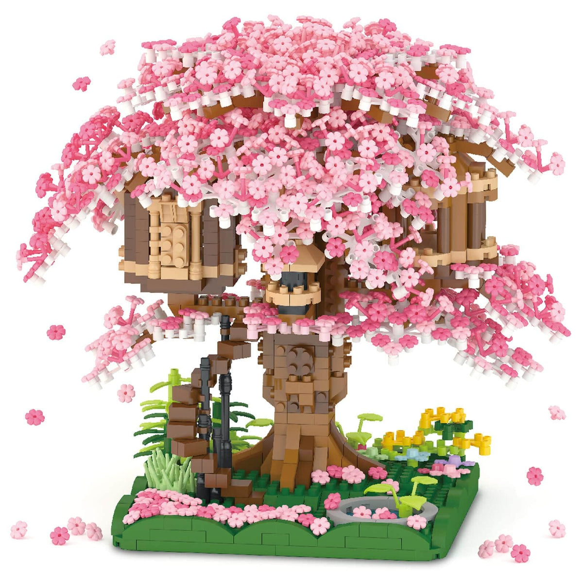 KASTWAVE Cherry Blossom Bonsai Tree Building Set, Japanese Sakura Tree House Model Sets for Adults, 2028Pcs Mini Micro Bricks Collectible Creative Gift for Teens Girls 14+