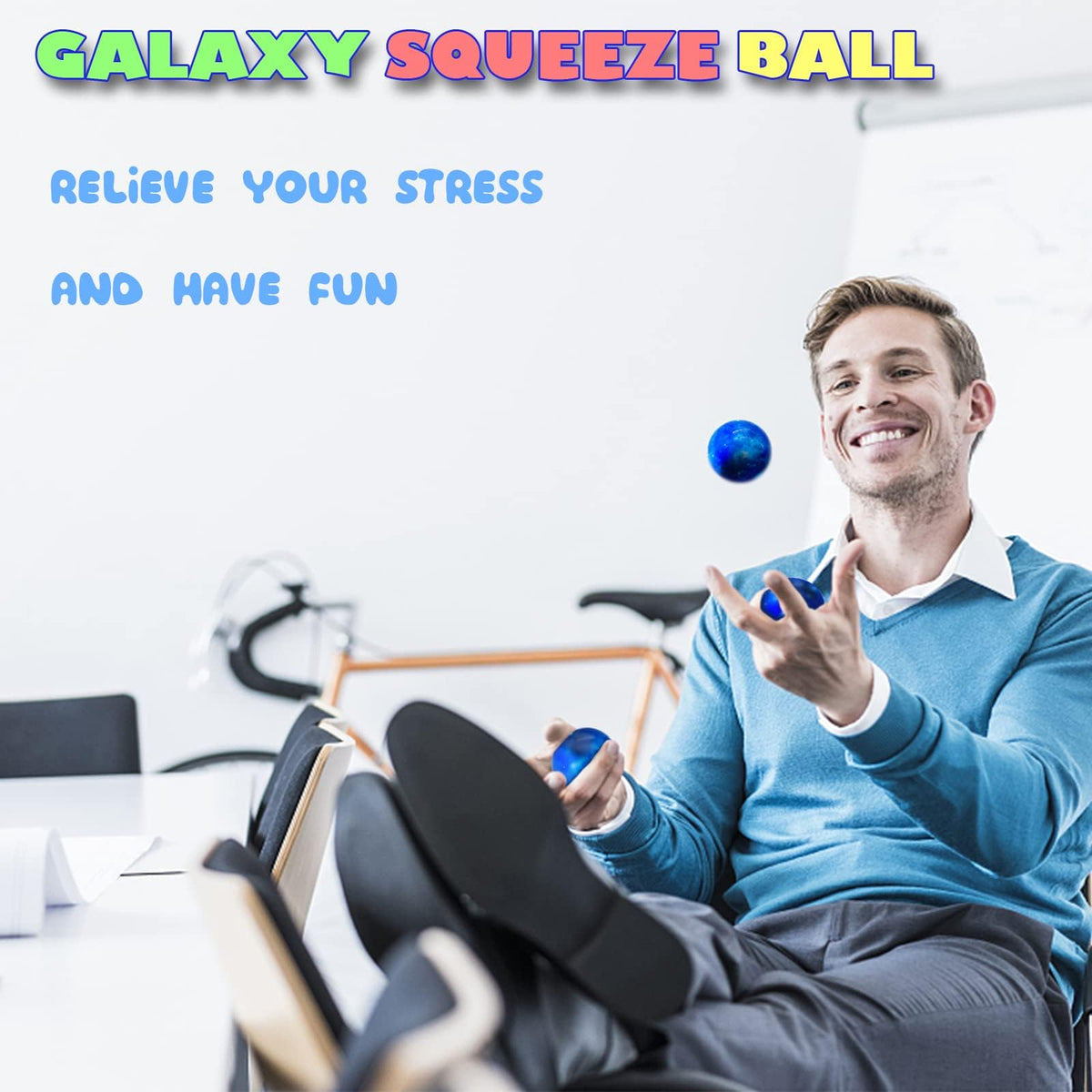 Kastwave Galaxy Stress Balls, 24 Pcs Space Theme 2.5 Inch Balls Mini Relief Ball, Fidget Toy Anxiety Toys, For School Reward Birthday Party Favor Gifts