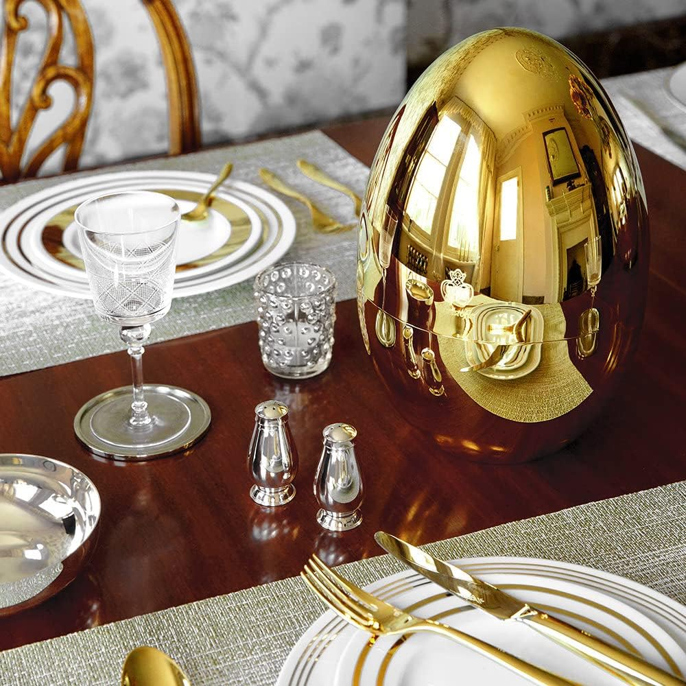 Premium Cutlery Set 24 Pcs with Oval Shaped Stand (Golden Egg) - Medaid International