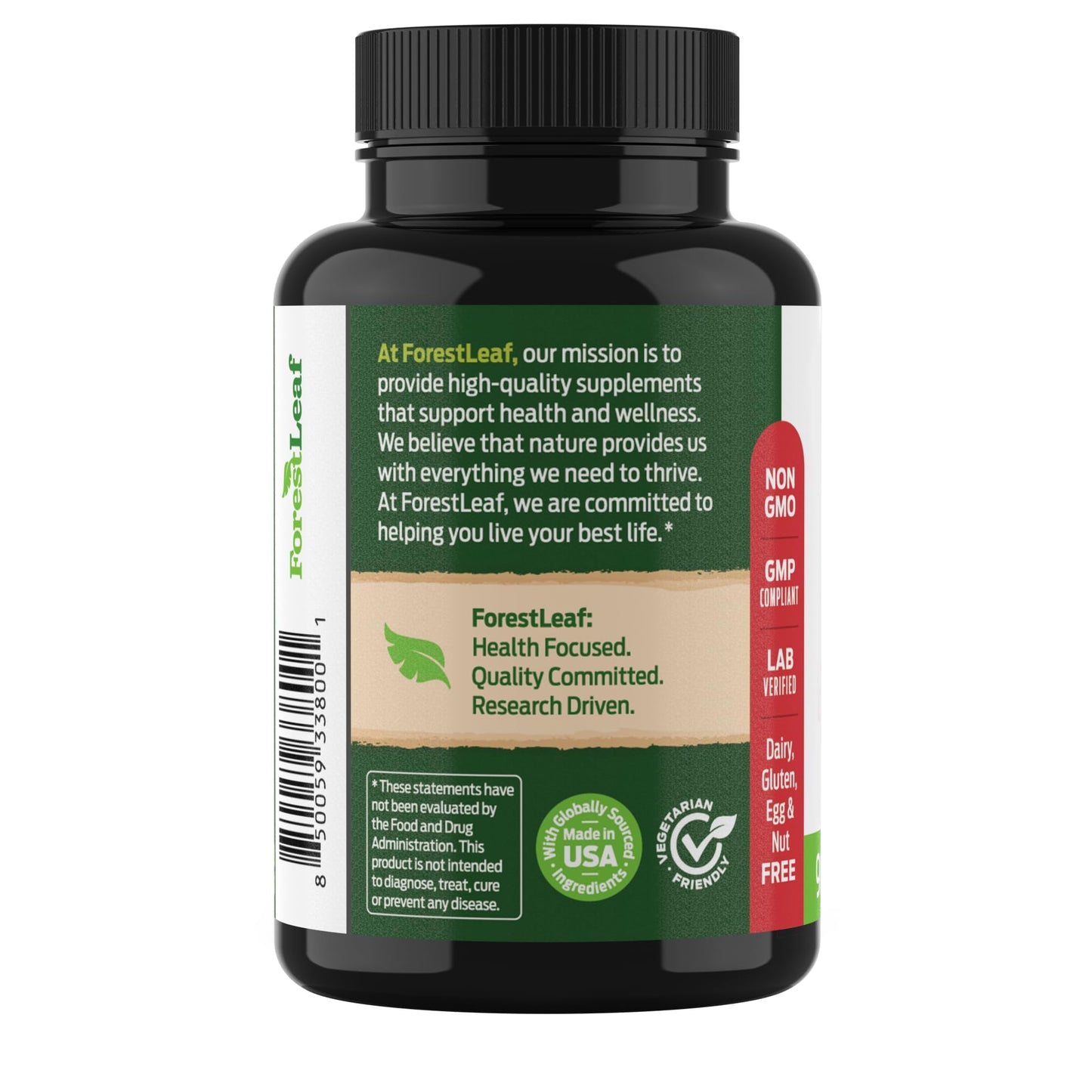 ForestLeaf Berberine Supplement - 1300mg per Serving - Ultra High Potency Berberine HCl with Ceylon Cinnamon, Bitter Melon & Gymnema - Weight Management Support - 90 Caps - Medaid International