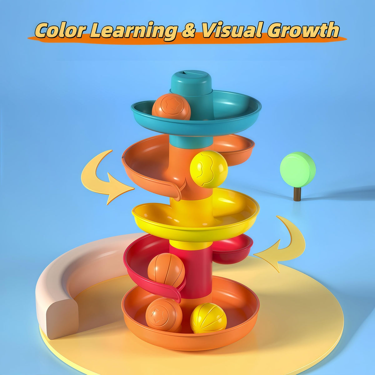 Rolling Ball Tower Toy for Baby and Toddler 1-4 Years Old | Boosts Fine Motor Skills and Hand-Eye Coordination, Safe for Kids, Durable Plastic Construction