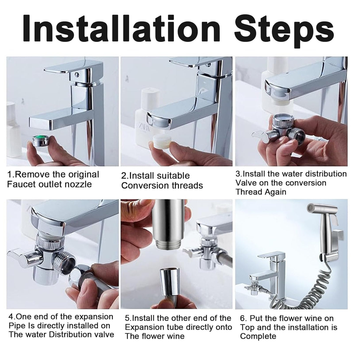 Handheld Bidet Sprayer Dual Function Nozzle Stainless Steel Baby Cloth Diaper Spray Set, 1.5m Shower Hose and Fitting, Toilet Bidet Sprayer for Washing Hair or Wash Basin