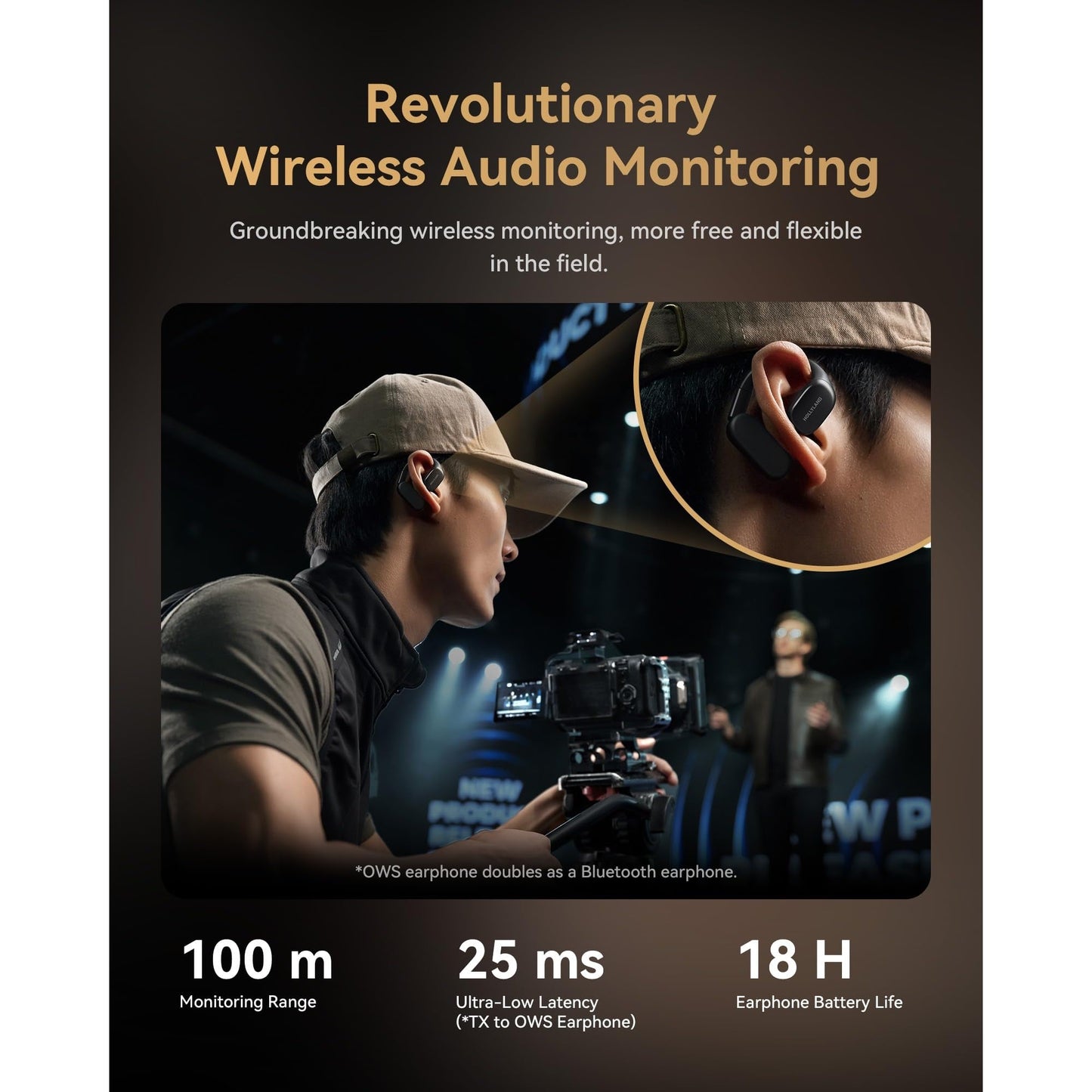 Hollyland Lark MAX 2 Wireless Microphone for iPhone/Camera/Android, AI Noise Cancel, Wireless Monitoring, 32bit Full-Chain Audio, Timecode (Ultimate Combo, 2TX+2RX+OWS Earphones + Charging Case) - Medaid International