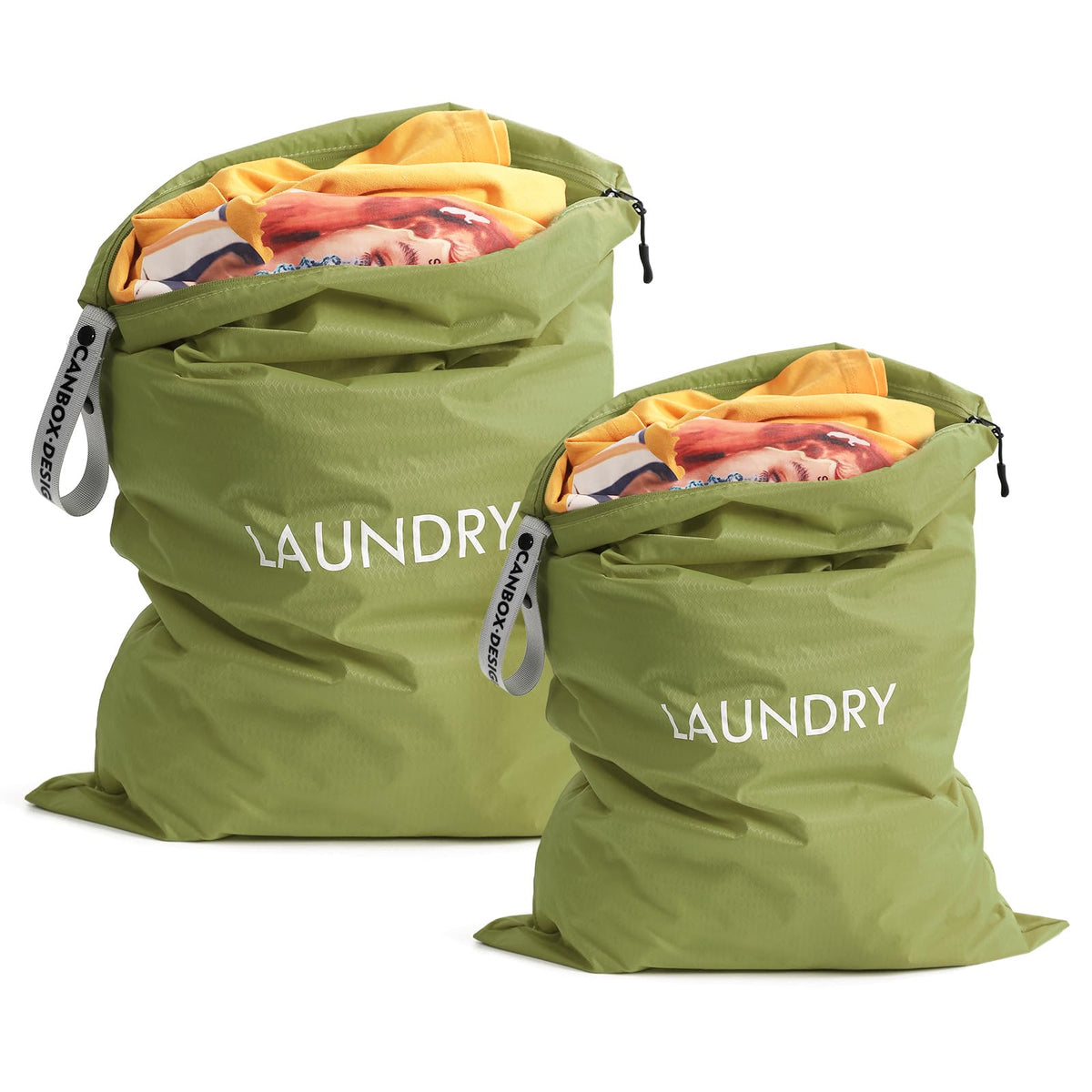 2 Pack Laundry Bags, KASTWAVE Travel Laundry Bag for Dirty Clothes, Wet Bag for Swimwear, Yoga, Workout & Bathing Suits, Waterproof Storage Bags (Green)