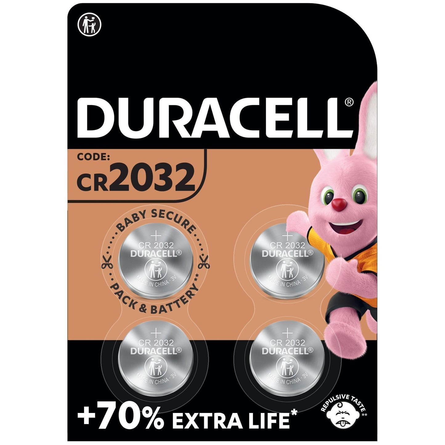 Duracell CR2032 CR2032 Lithium Button Cell Battery 3V (Pack of 4) Ideal for Car Keys, Scales, Fitness Trackers, Medical Devices - Medaid International