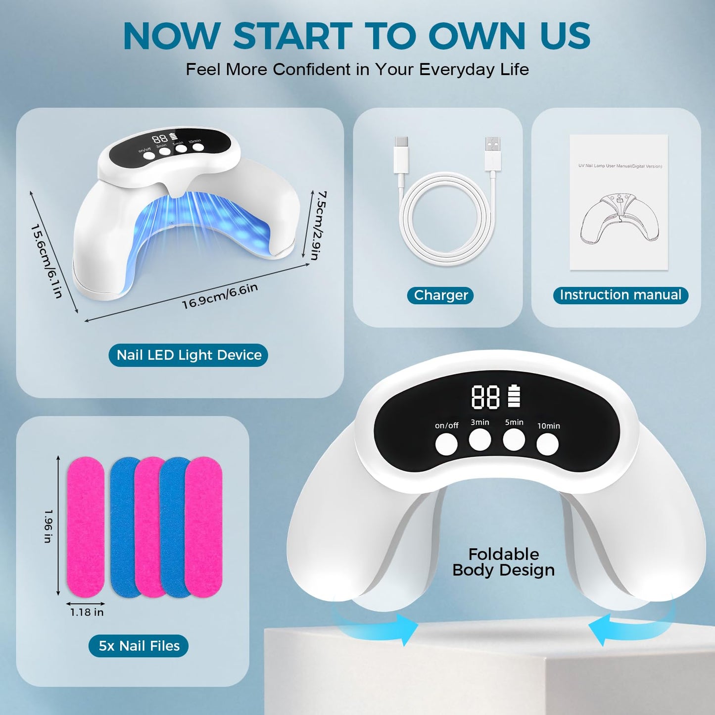 Nail Fungus Laser Treatment LED Light Device-Nail Fungus Light Device,Effective Rechargeable Nail Fungus Remover for Home Use - Medaid International
