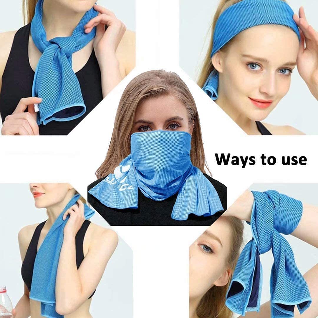 KASTWAVE Cooling Towel 3 Pcs (35"x12") Microfiber Towel for Instant Cooling Relief, Cool Cold Towel for Yoga Golf Travel Gym Sports Camping Football and Outdoor Sports