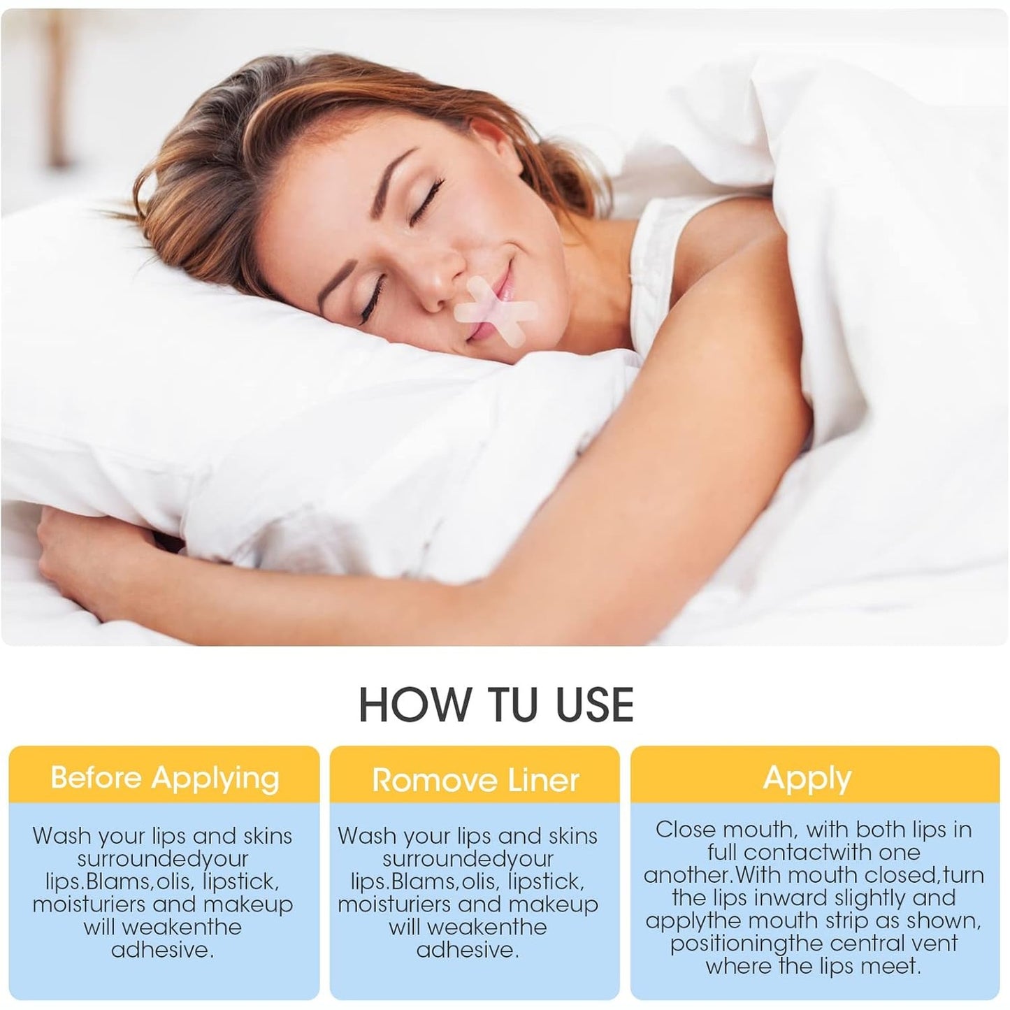MQUPIN MQ Sleep Strips 90 Pcs For Adult Mouth Tape For Sleeping, Anti-Suffocation Design For Better Nose Breathing,For Snoring Relief And Sleeping Quality Improvement - Medaid International