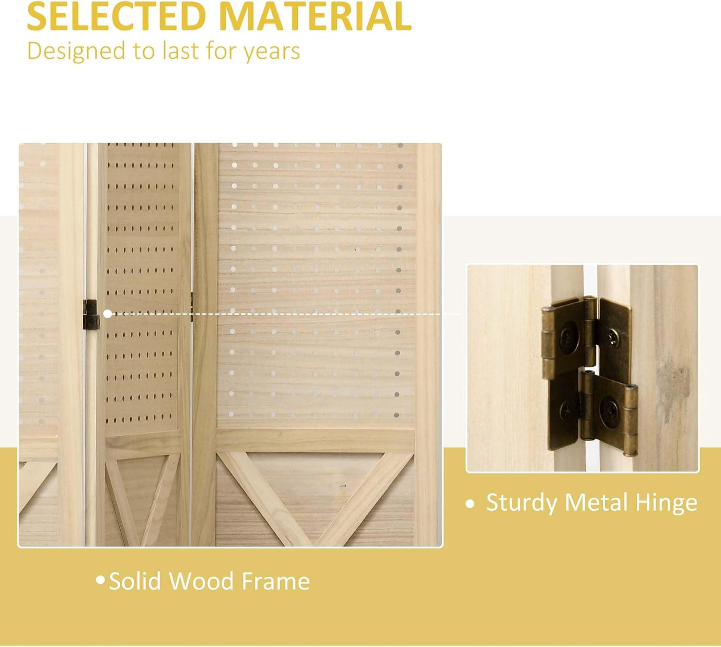 4 Panel Pegboard Display Room Divider