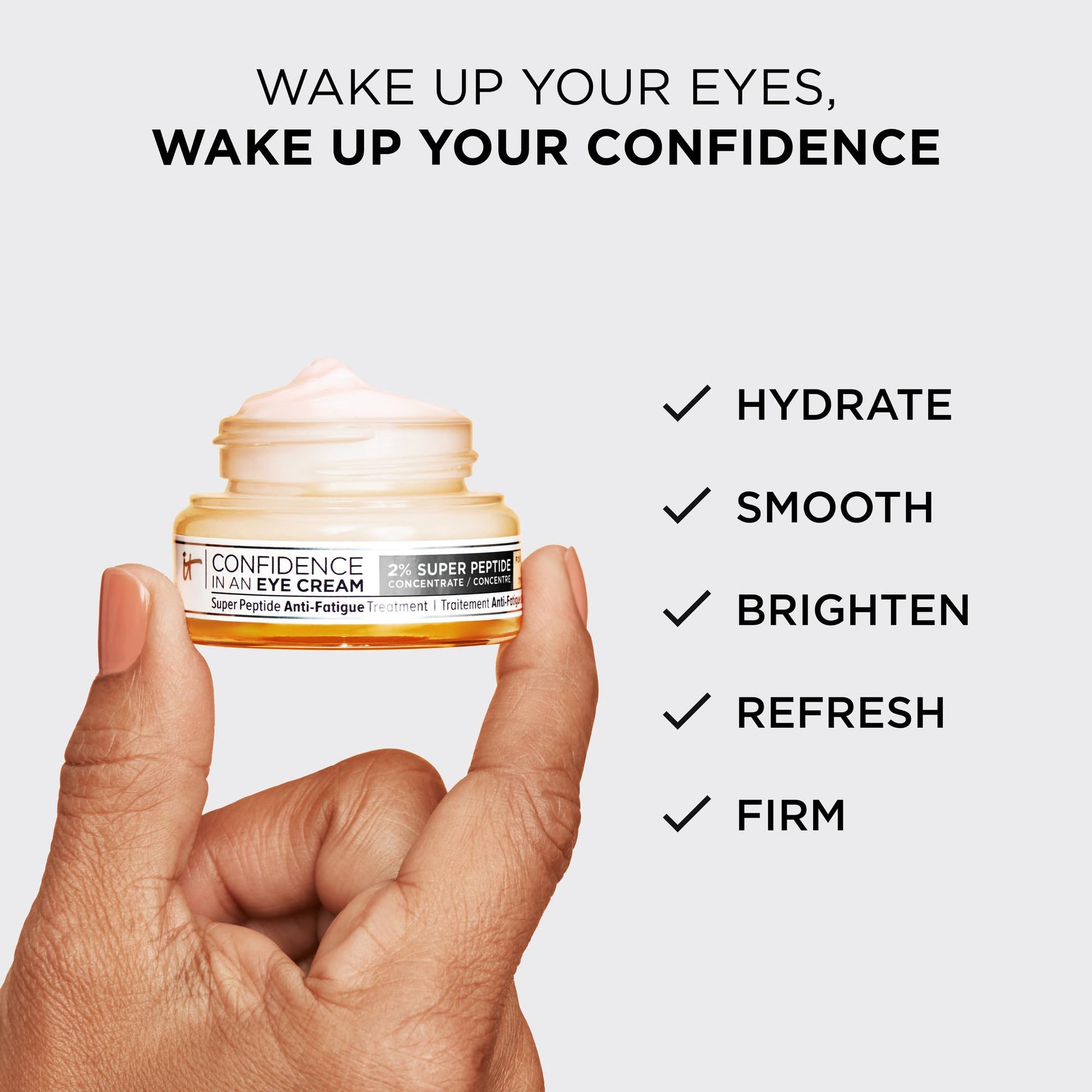 IT Cosmetics Confidence in an Eye Cream - Anti Aging Peptide Eye Cream for Dark Circles & Wrinkles, Lightweight 48HR Hydration, 2% Super Peptide Concentrate, Smooth & Brighten Undereye - 0.5 fl oz - Medaid International