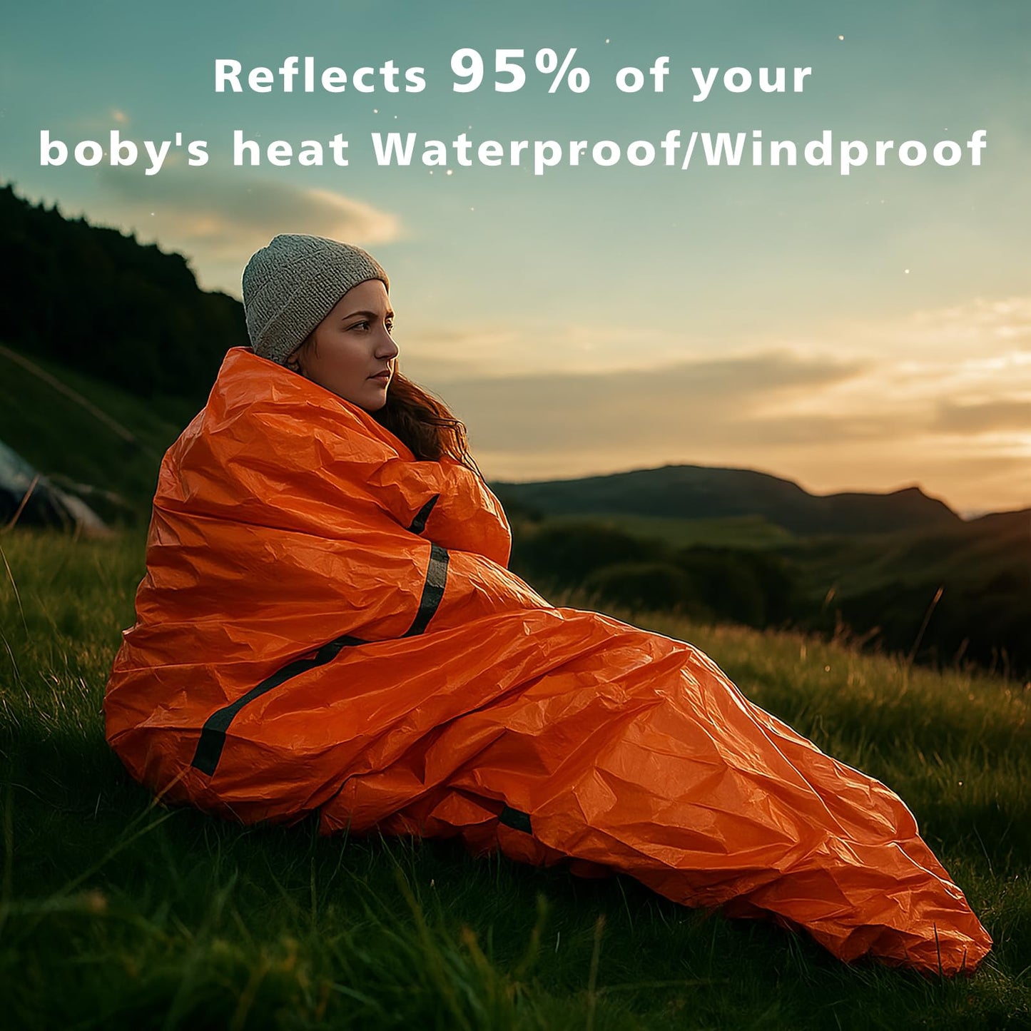 Zmoon Emergency Sleeping Bag Survival Bag, Portable Waterproof Thermal Bivy Sacks,Bivvy Bags,Camping Mylar Sleeping Bag Survival Gear Emergency Blankets Survival Shelter (Mixed Colors Pack of 4)