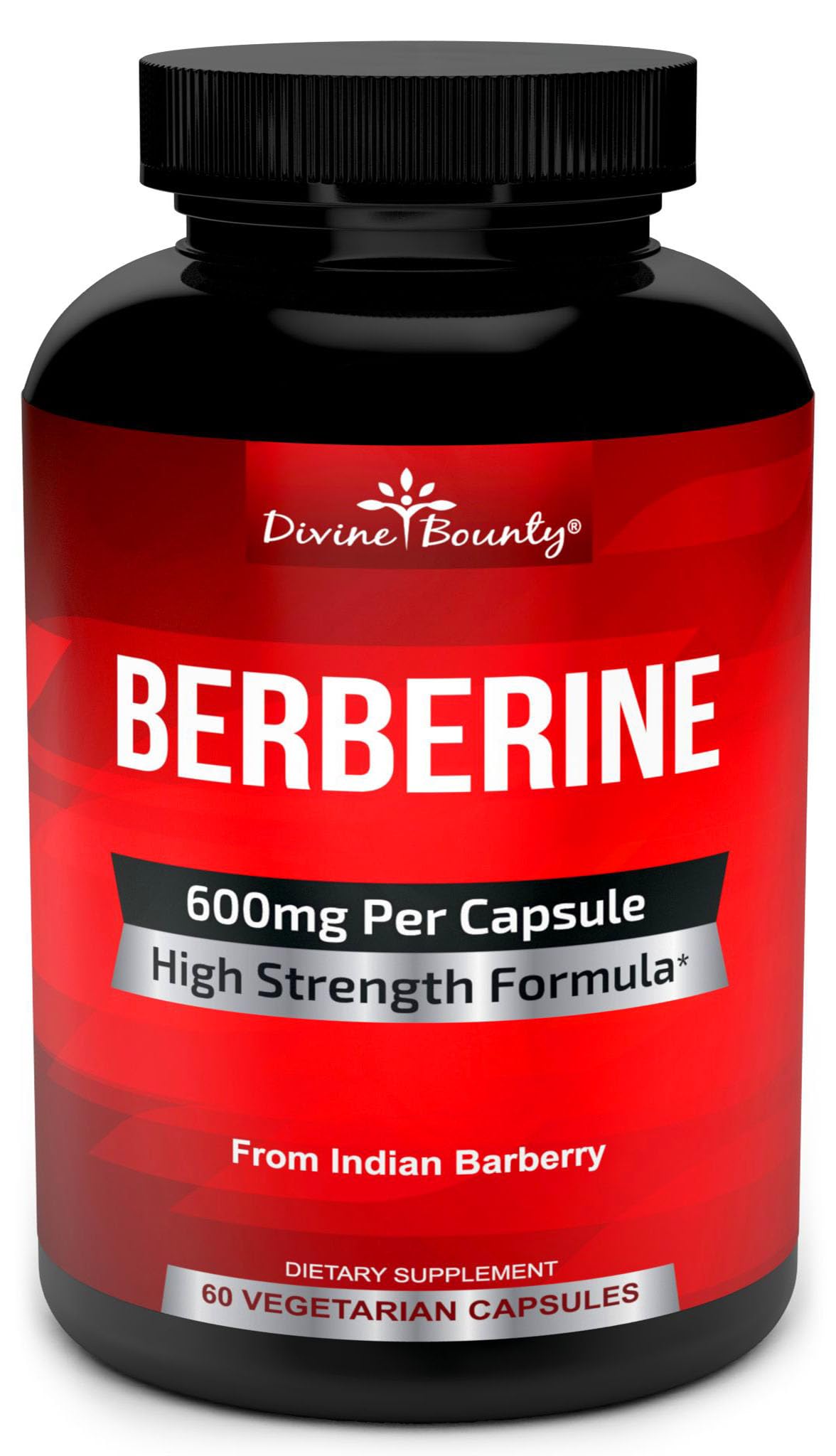 Divine Bounty Pure Berberine Complex - 600mg Per Capsule Berberine HCl Supplement - 60 Vegetarian Capsules - Medaid International