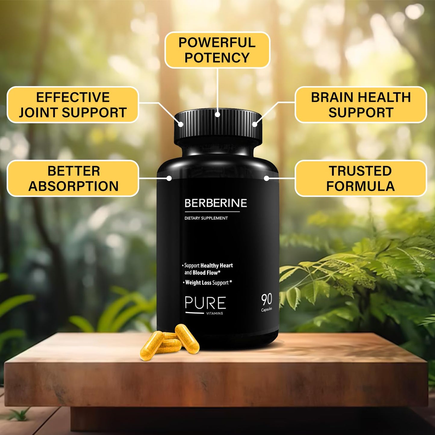 Ultra High Strength Berberine HCL 1200mg Supplements | 90 Vegan Capsules | Organic Berberine Supplement for Metabolic Support and Overall Health | Perfect for Men and Women - Made in USA - Medaid International