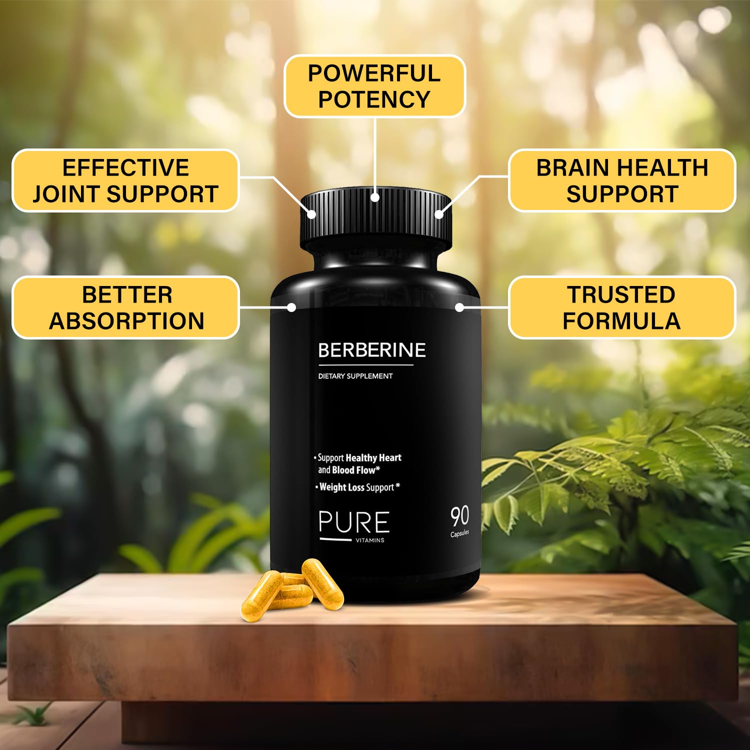 Ultra High Strength Berberine HCL 1200mg Supplements | 90 Vegan Capsules | Organic Berberine Supplement for Metabolic Support and Overall Health | Perfect for Men and Women - Made in USA - Medaid International