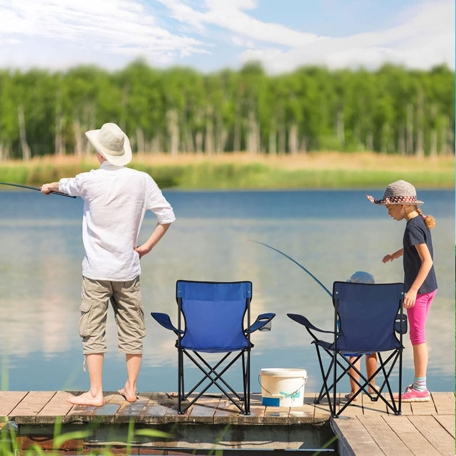 Portable & Foldable Camping Chair with Cup Holder, Outdoor Chair ‚Äì Black - Medaid International