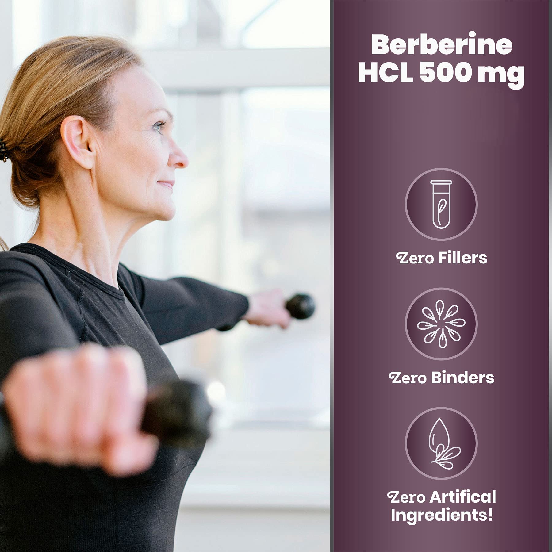 Simply Natures Pure Premium Berberine HCl 500mg - 120 Capsules - Cardiovascular Gastrointestinal Immune Support - Chromium Cinnamon - Medaid International